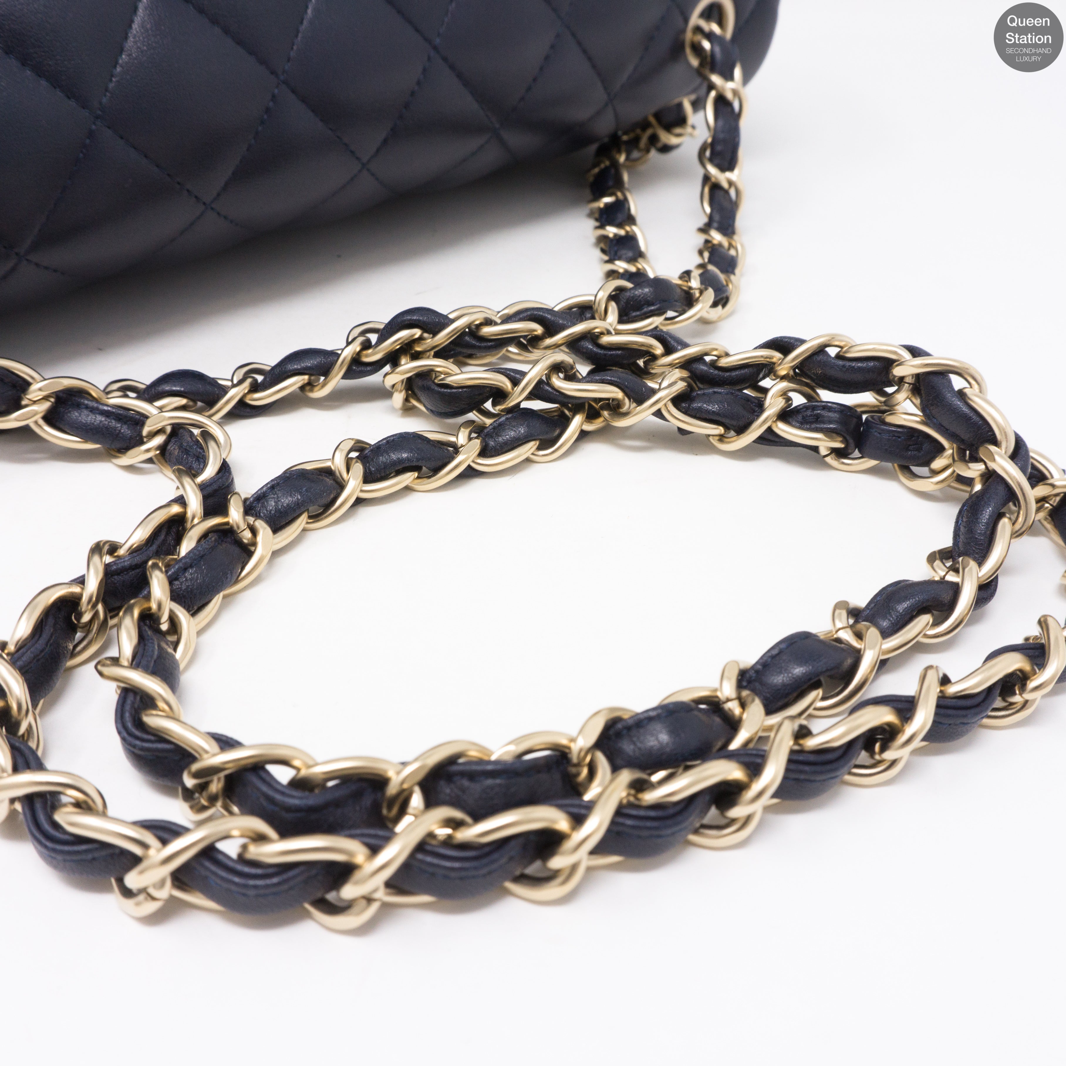 Classic Double Flap Jumbo Navy Blue