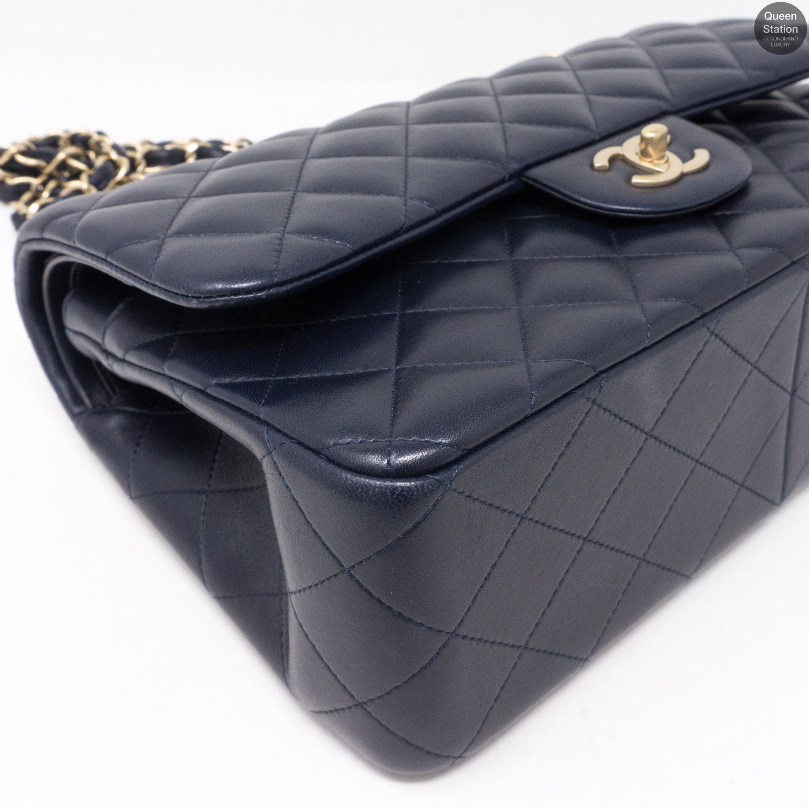 Classic Double Flap Jumbo Navy Blue