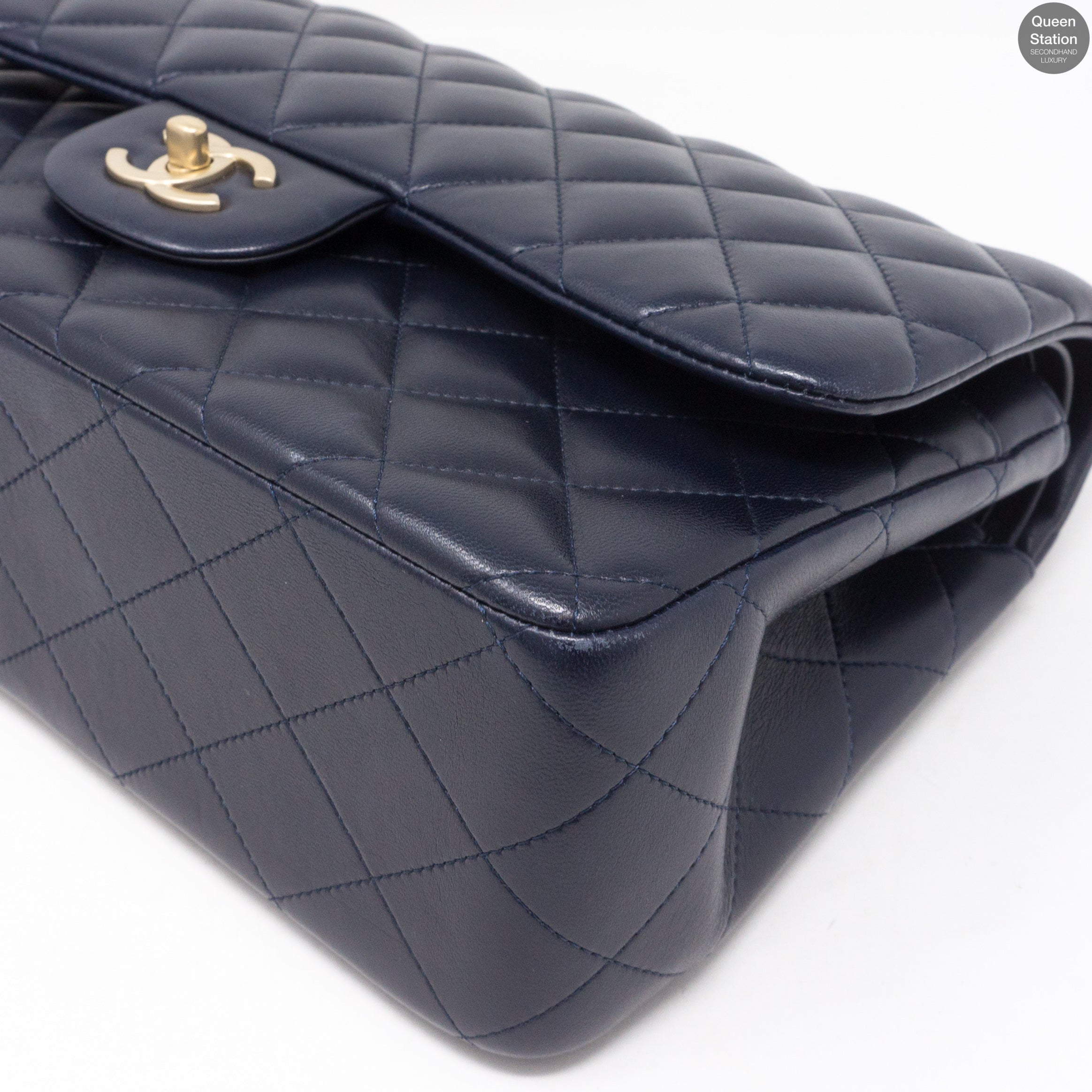 Classic Double Flap Jumbo Navy Blue