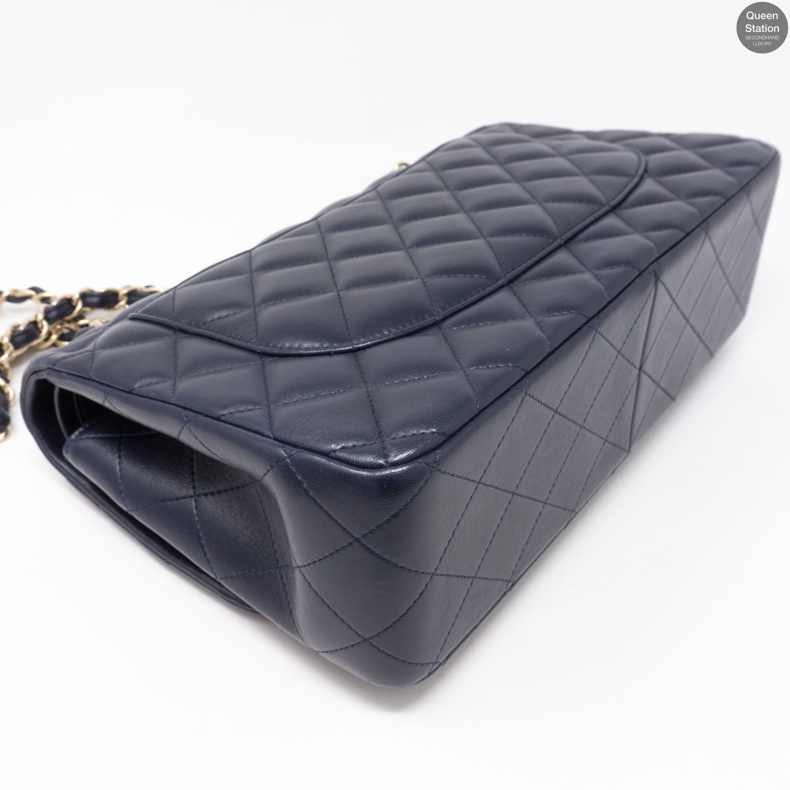 Classic Double Flap Jumbo Navy Blue