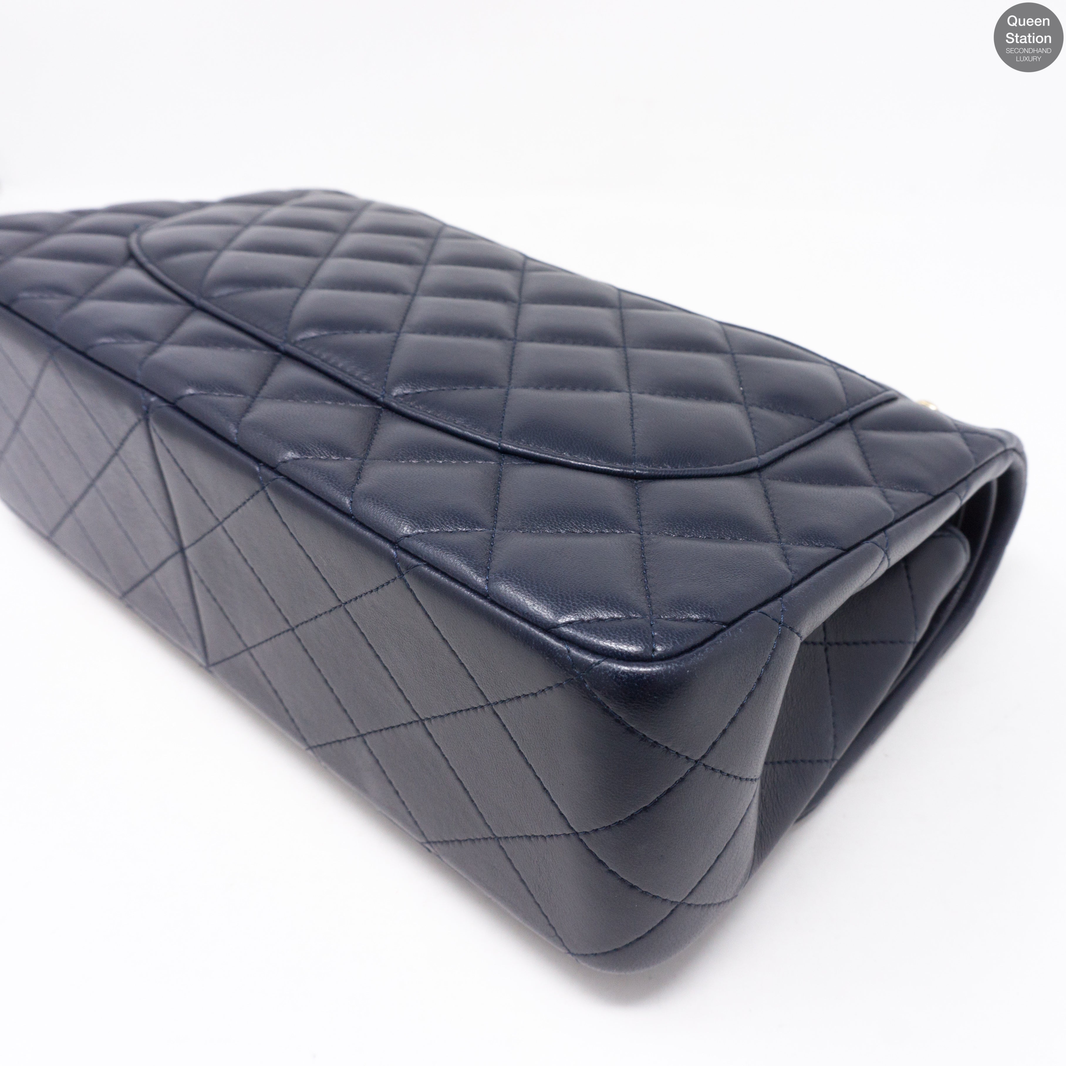 Classic Double Flap Jumbo Navy Blue