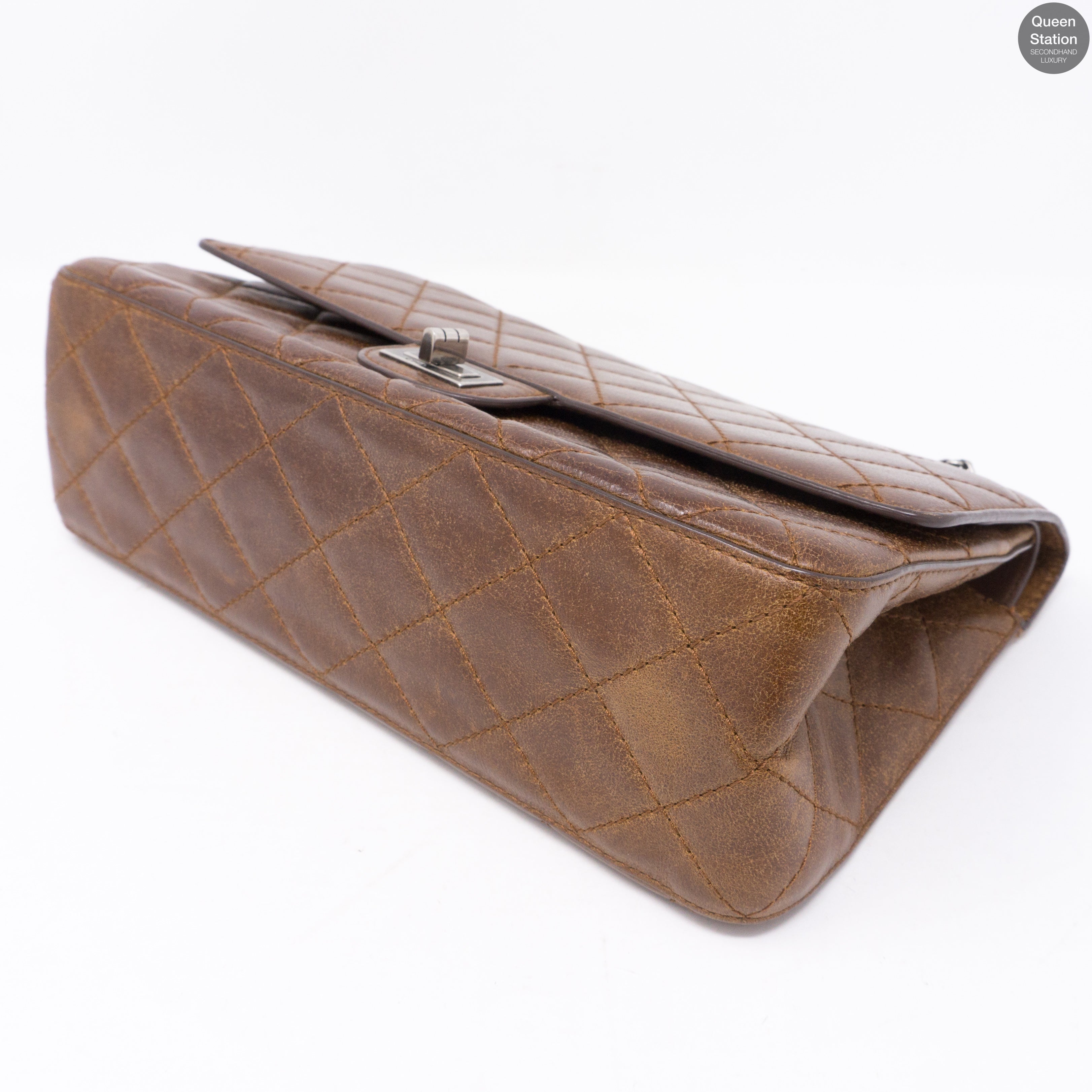 Reissue 2.55 226 Double Flap Bag Distressed Leather