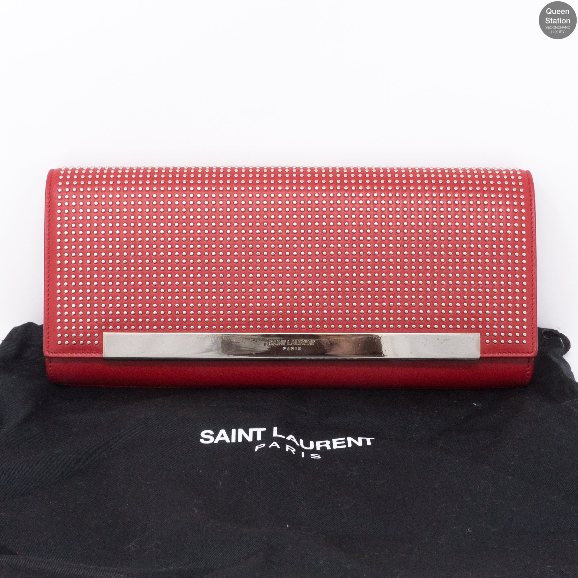 Studded Leather Clutch