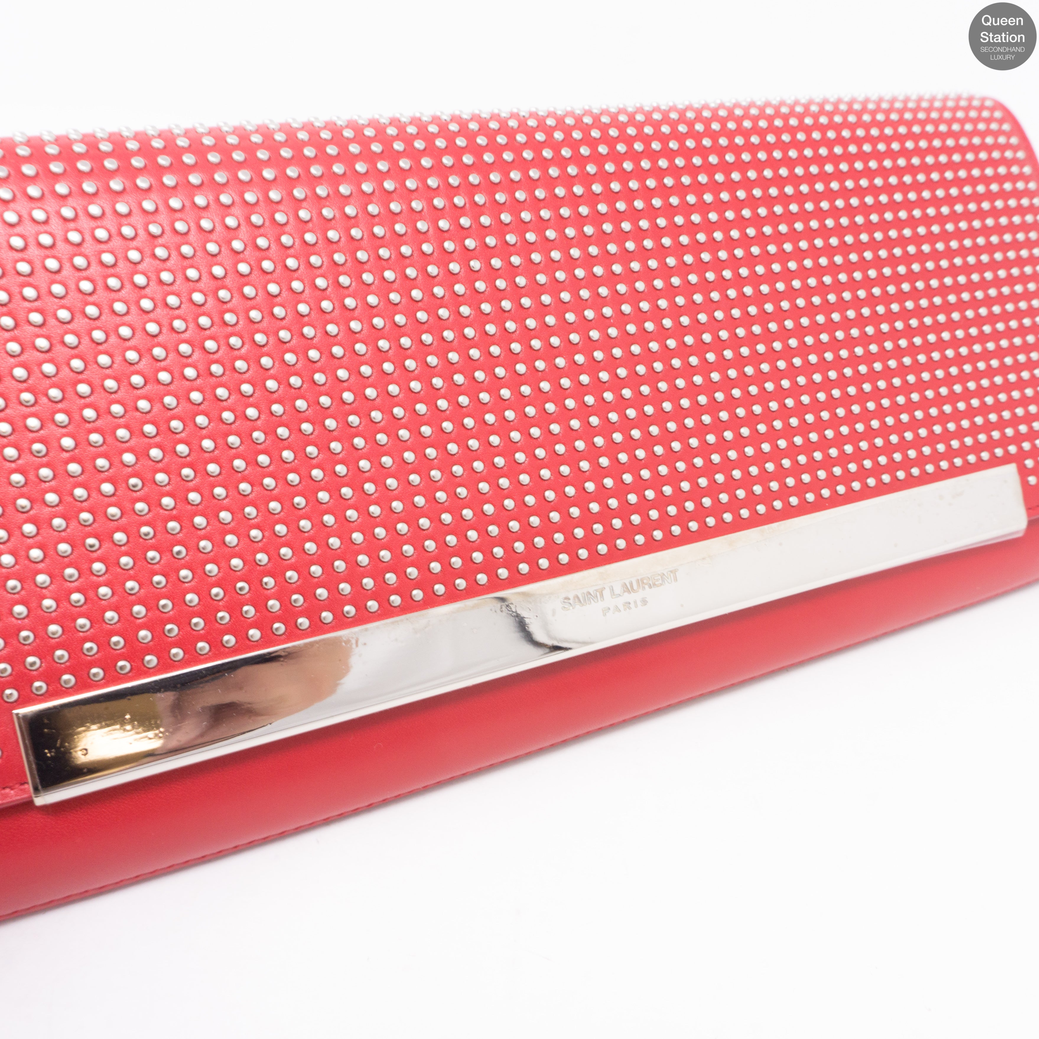 Studded Leather Clutch