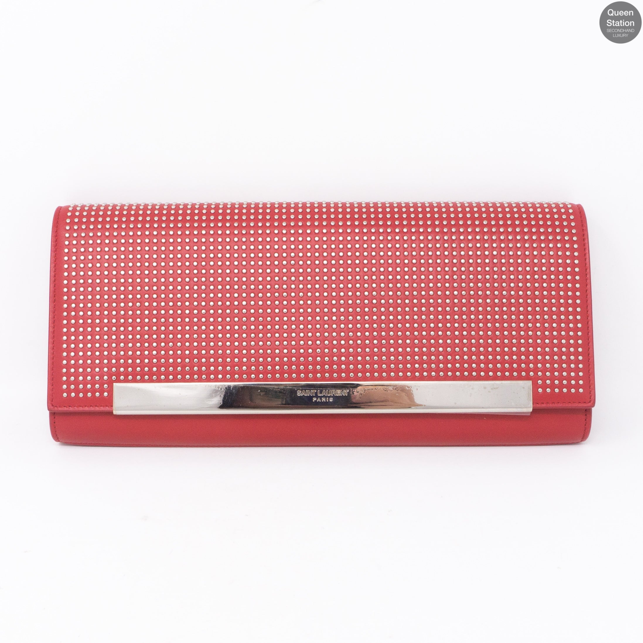 Studded Leather Clutch