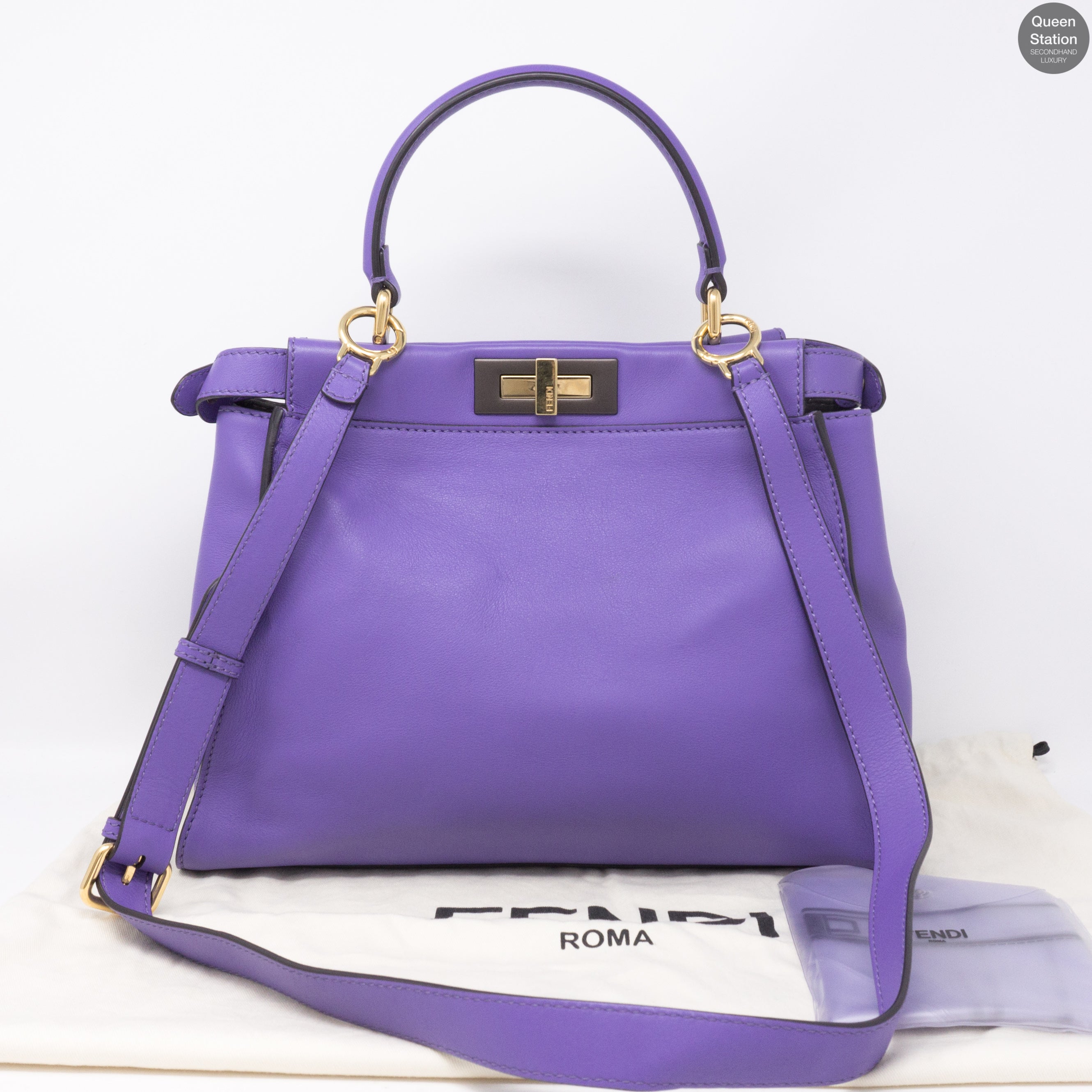 Peekaboo Medium Purple Leather