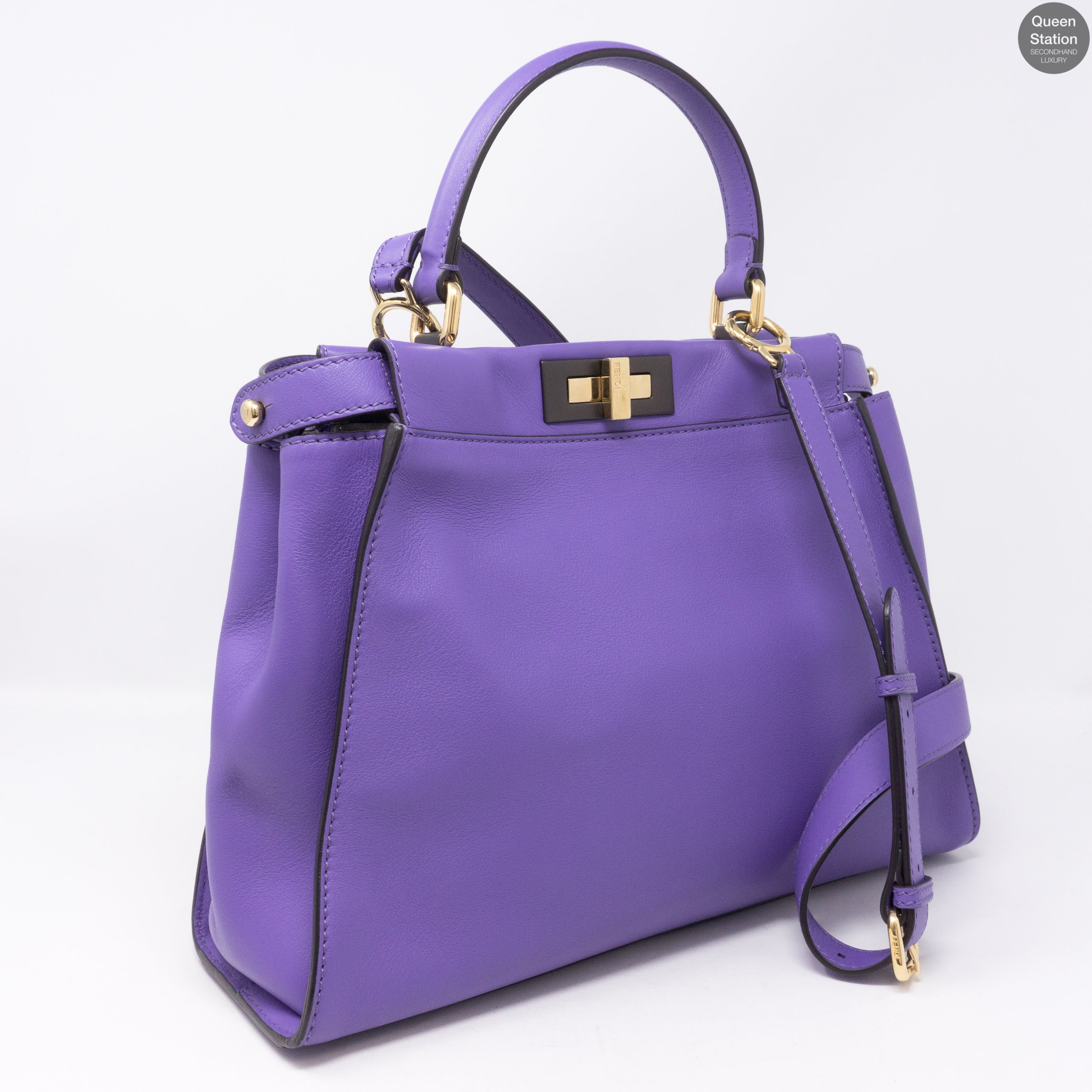 Peekaboo Medium Purple Leather