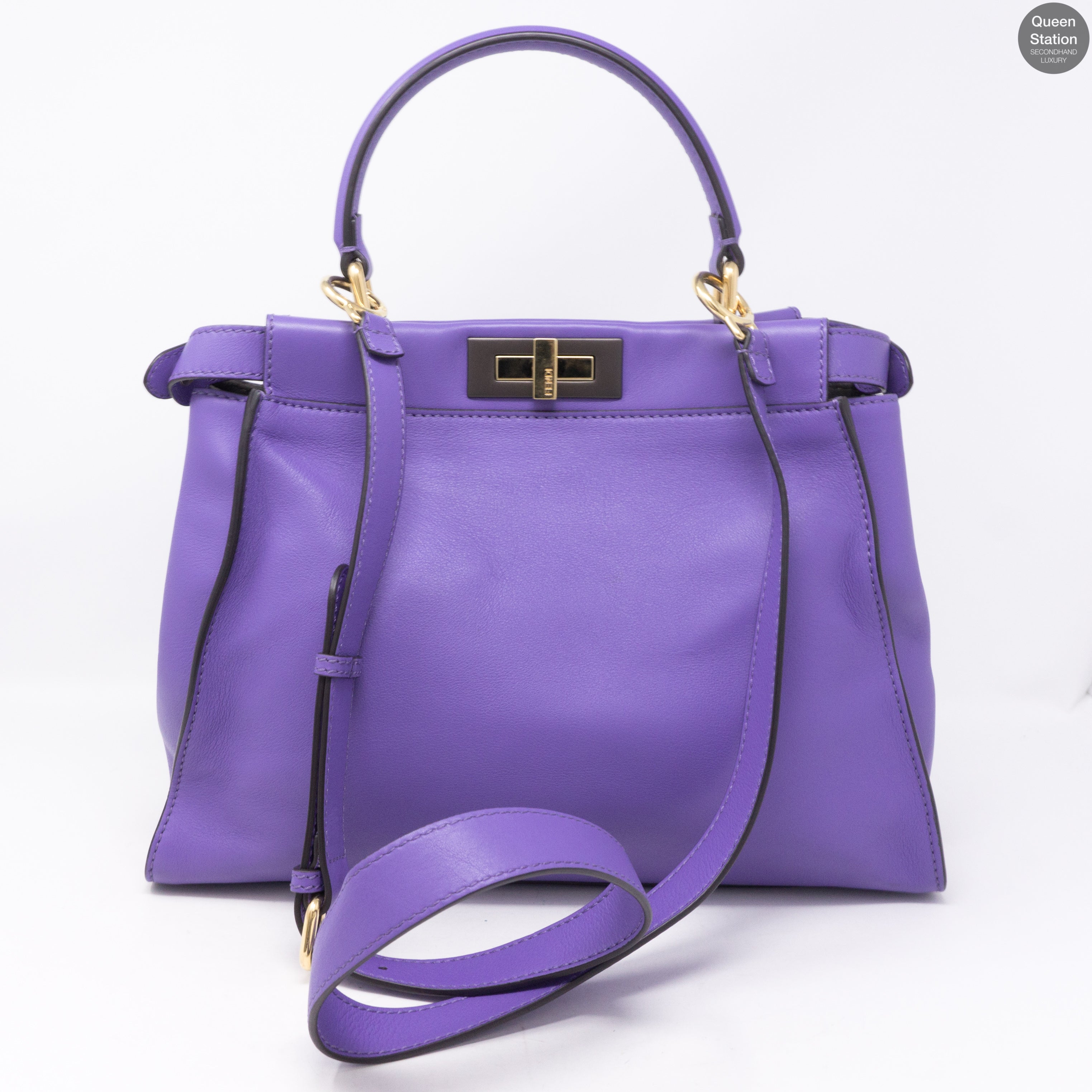 Peekaboo Medium Purple Leather