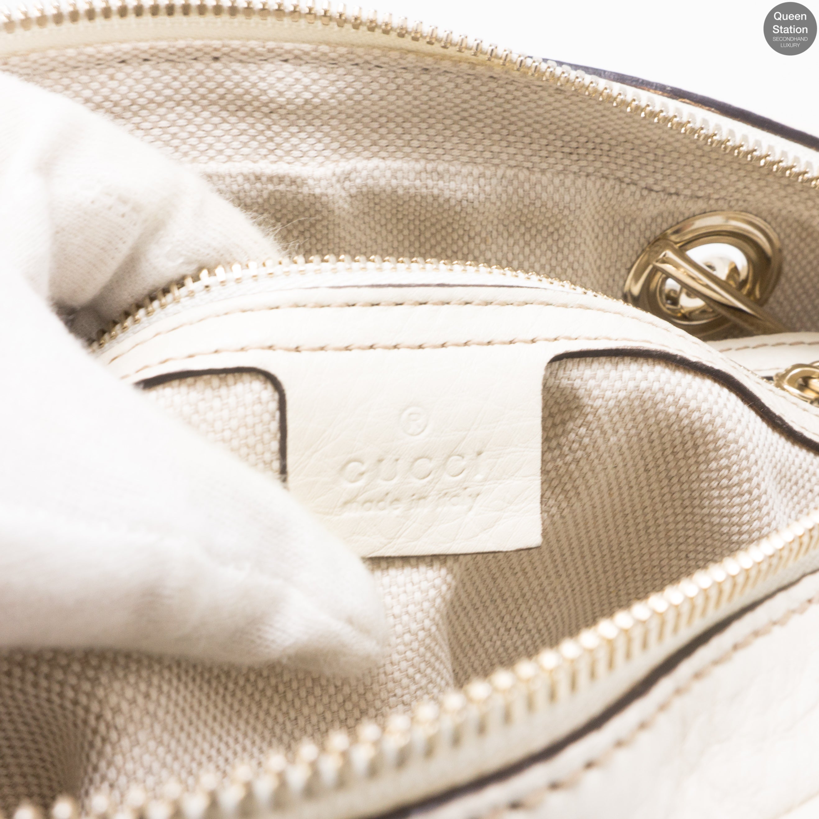 Soho Double Chain White Leather