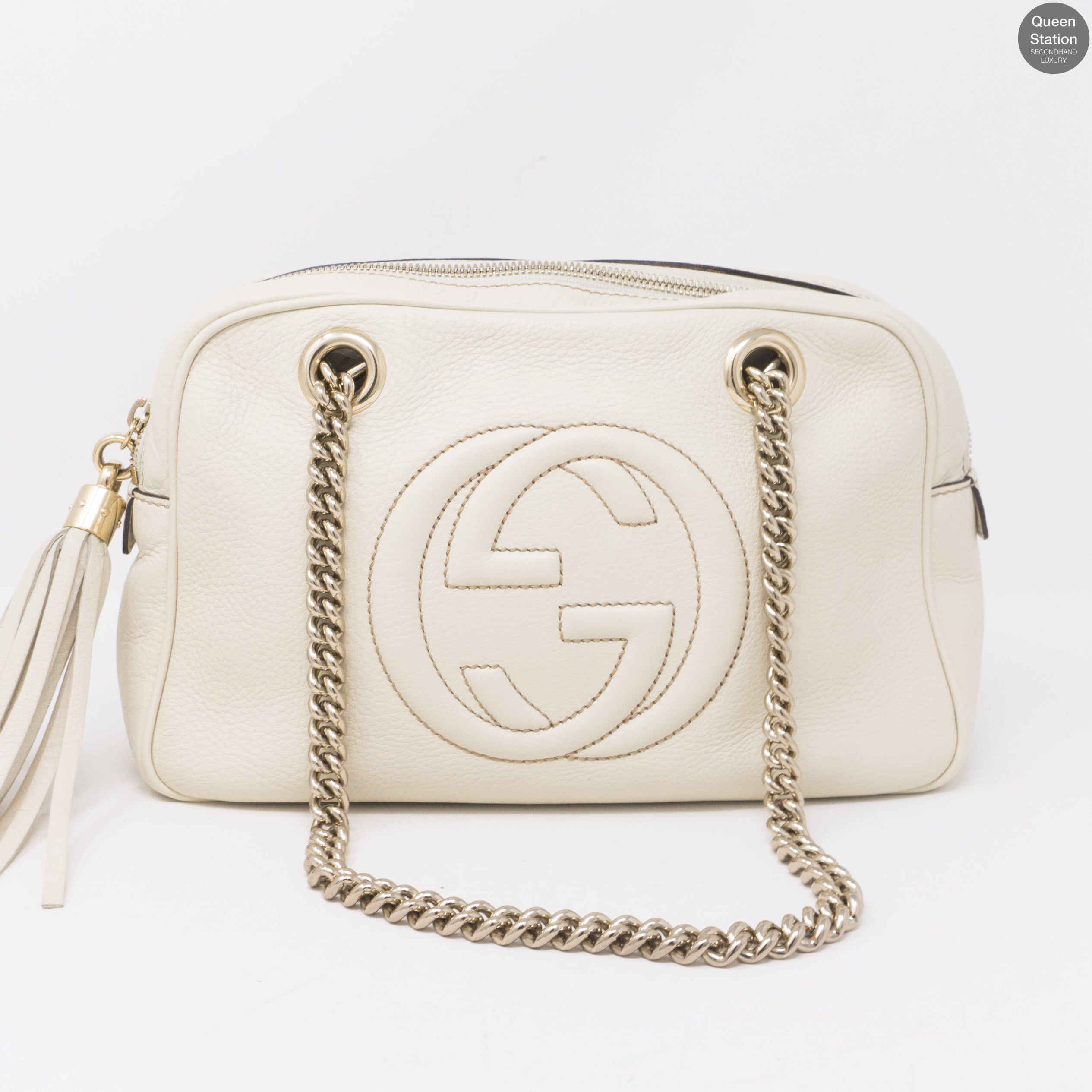 Soho Double Chain White Leather