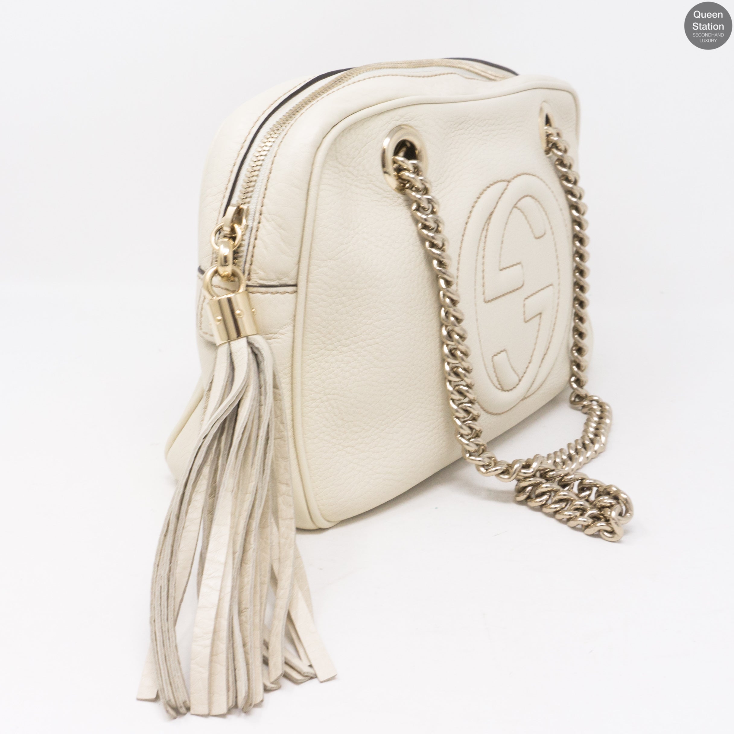 Soho Double Chain White Leather