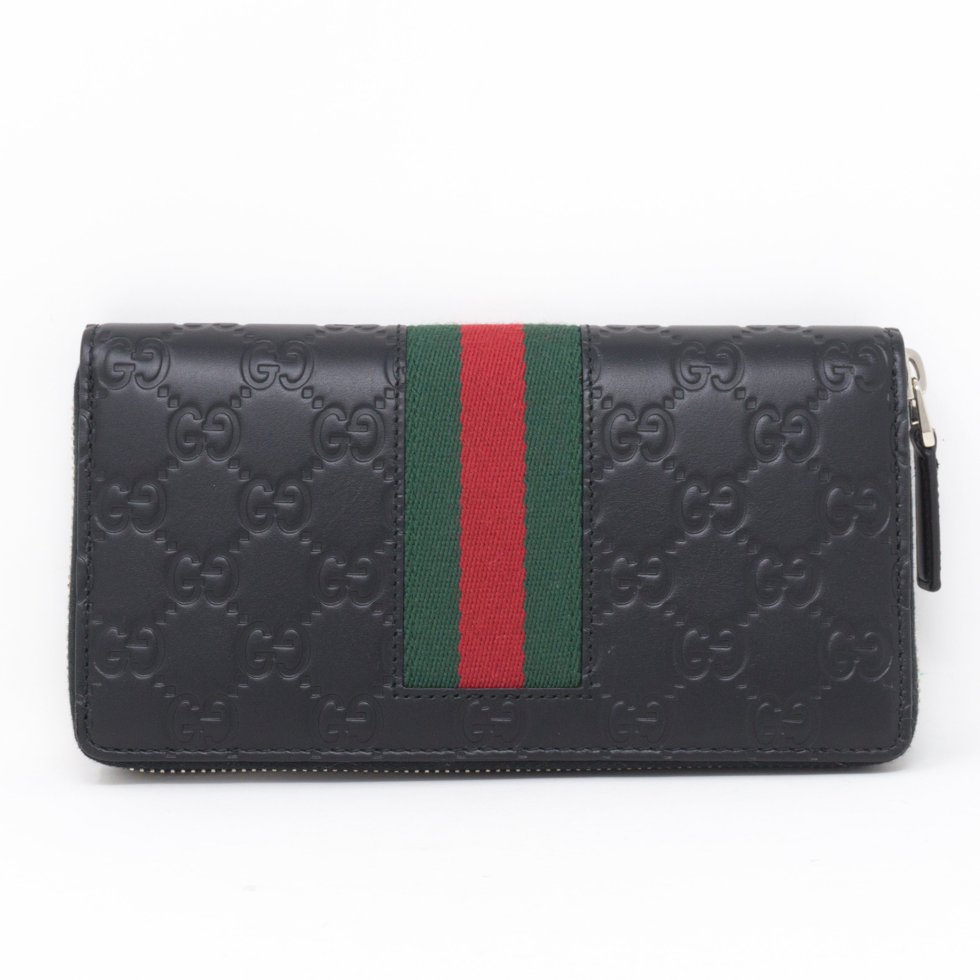 Signature Web Black Zip Around Wallet