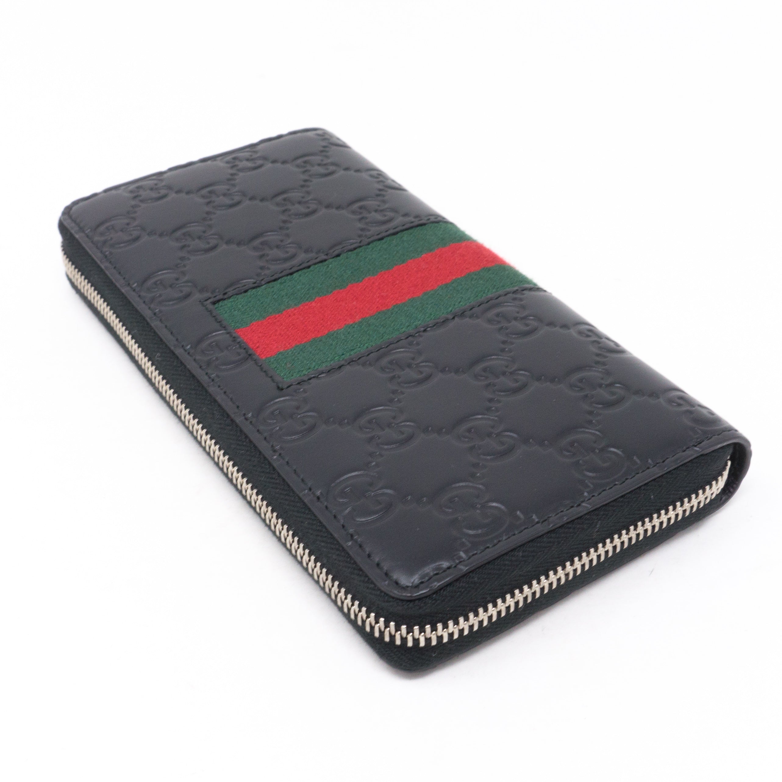 Signature Web Black Zip Around Wallet