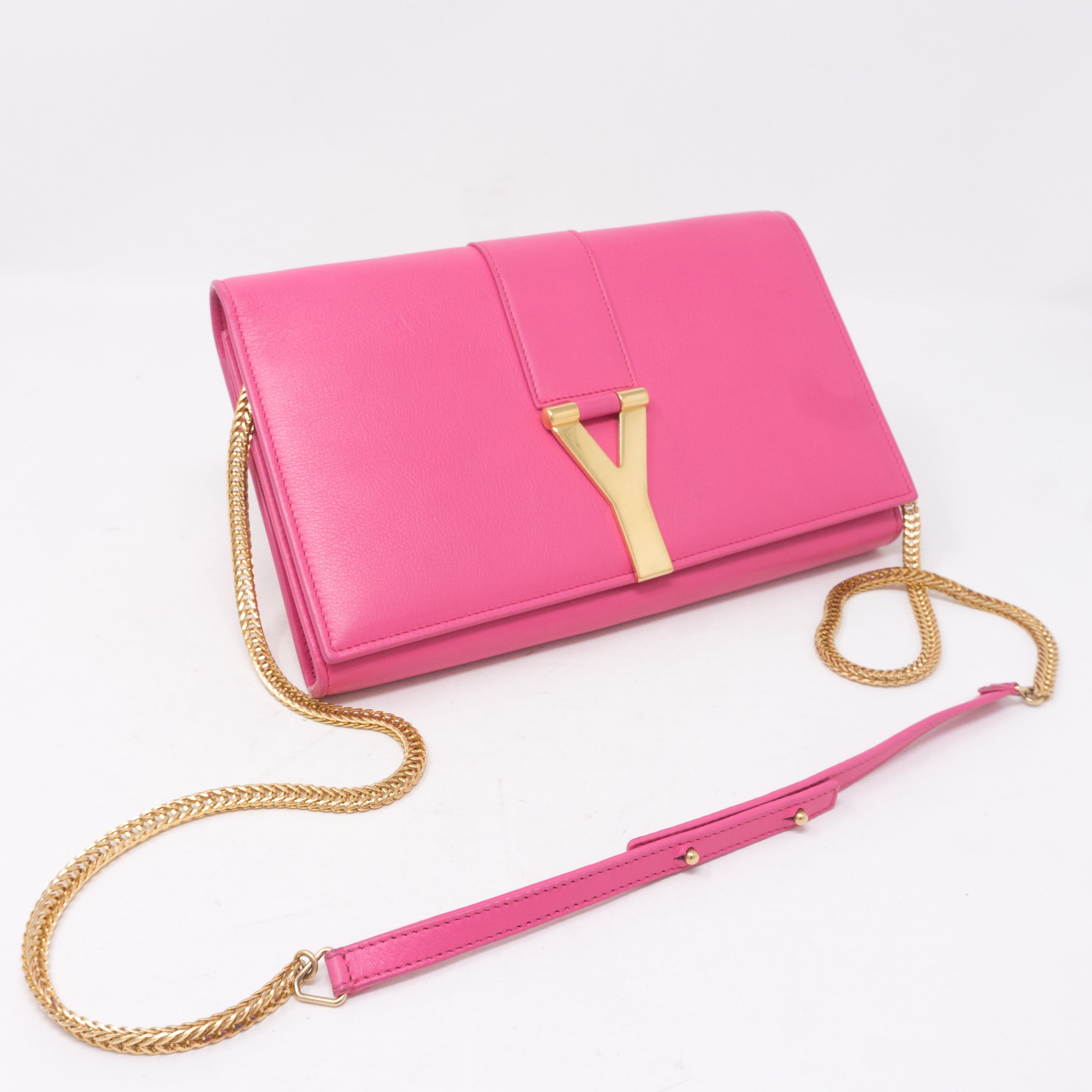 Classic Y Ligne Wallet on Chain Pink