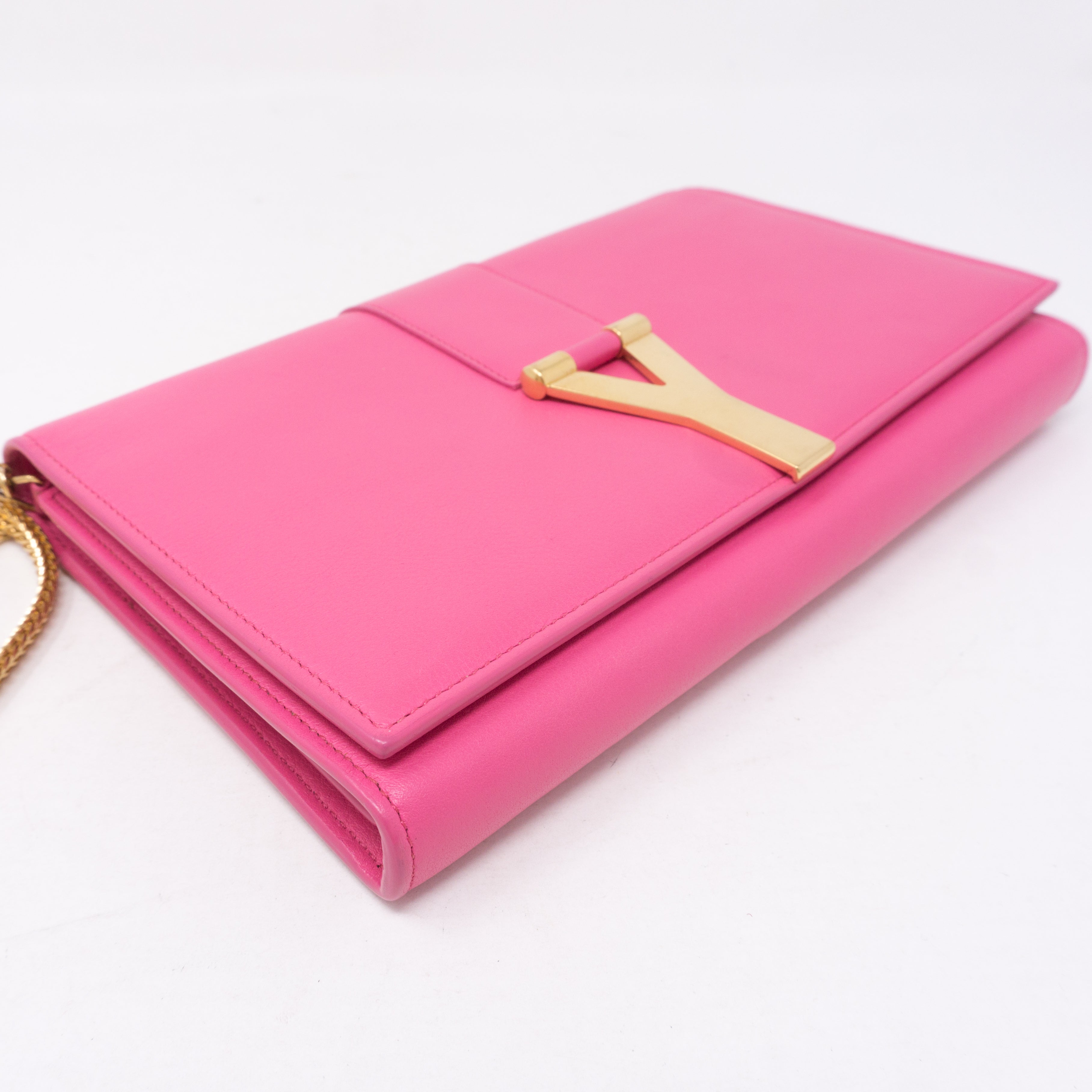 Classic Y Ligne Wallet on Chain Pink