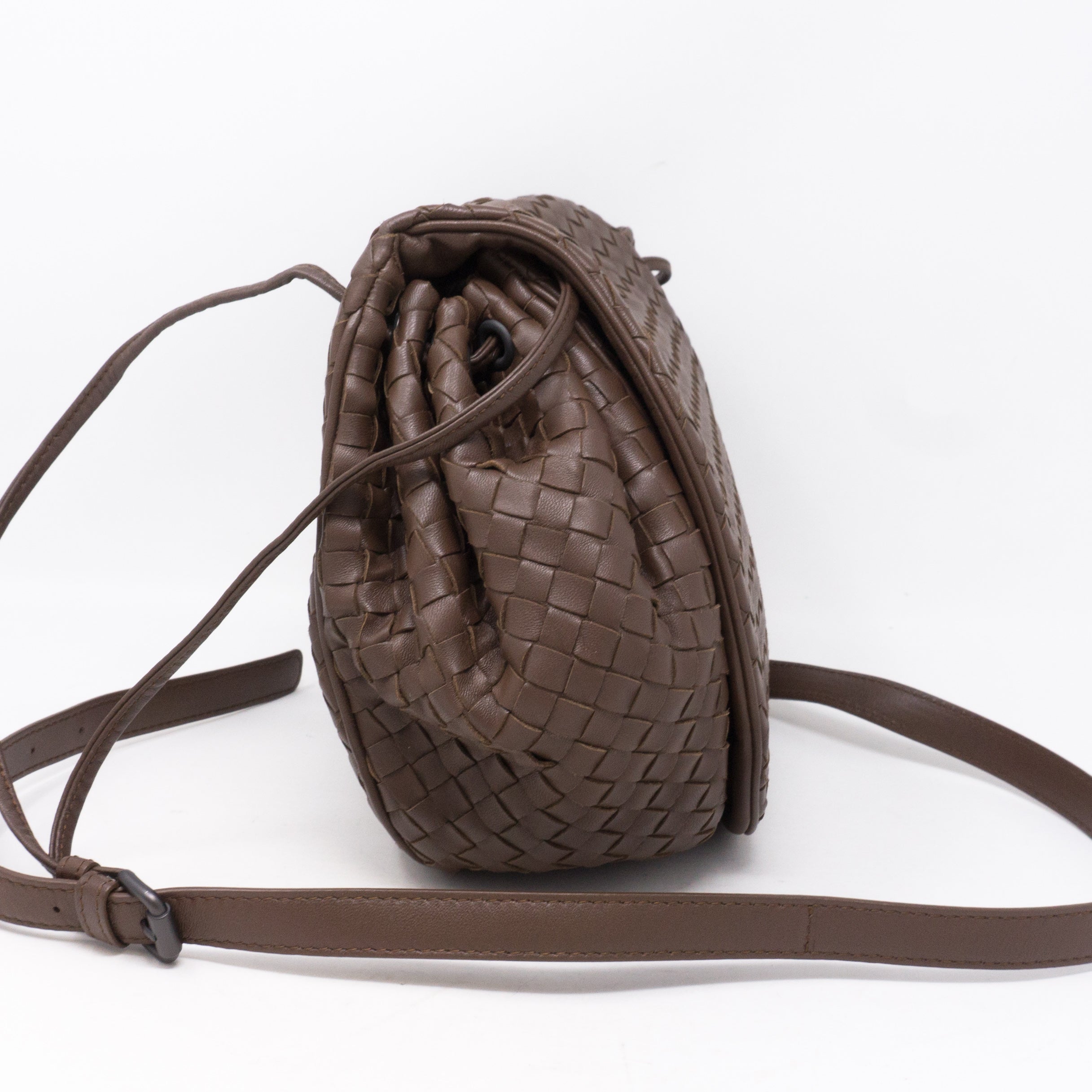 Intrecciato Drawstring Flap Crossbody Bag