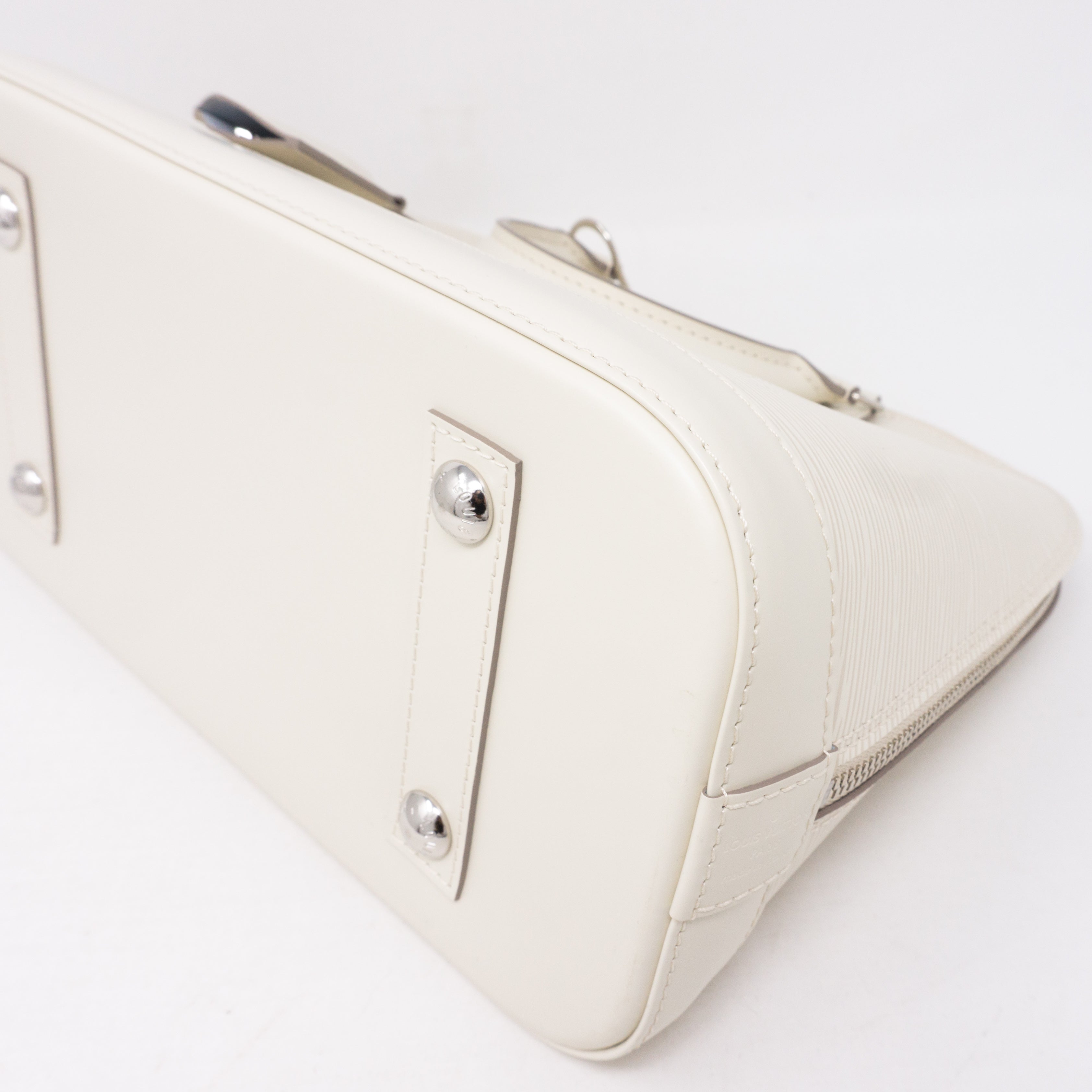 Alma PM White Epi Leather