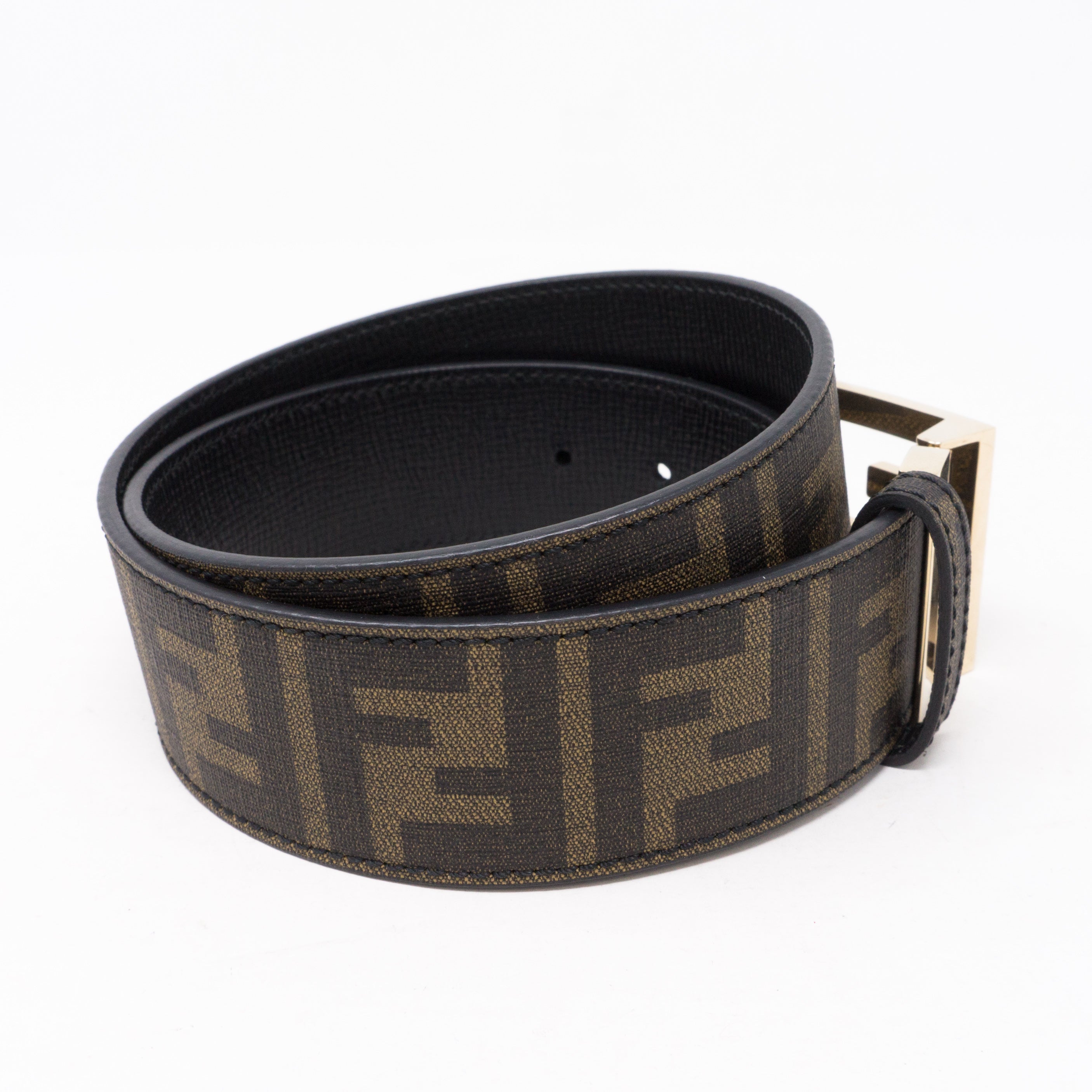 Zucca Canvas and Leather Reversible Belt