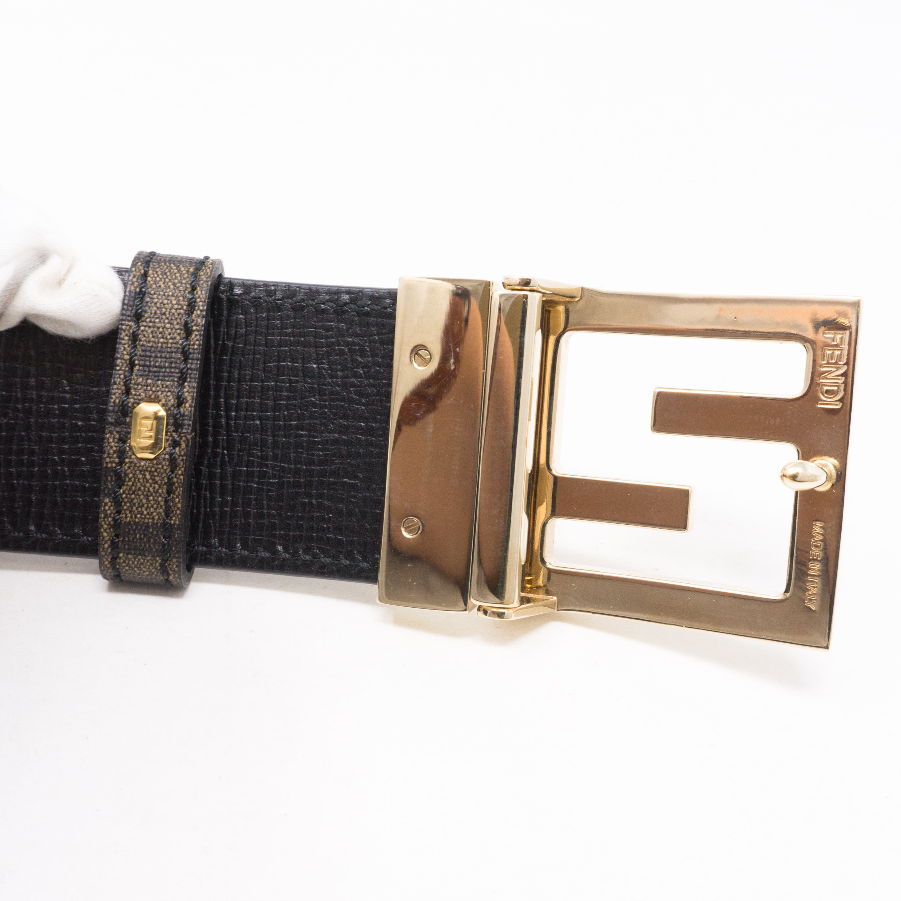 Zucca Canvas and Leather Reversible Belt