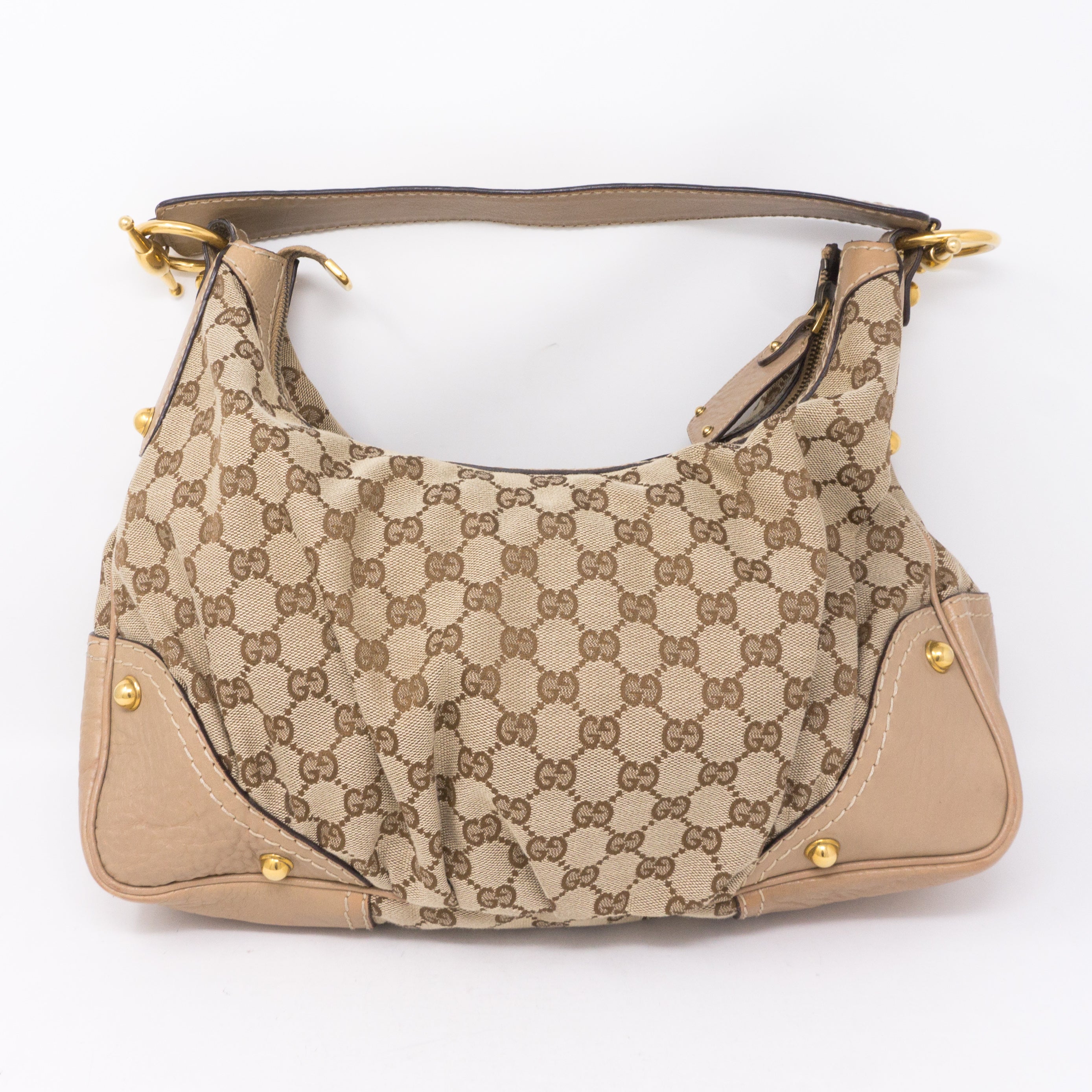 Beige Medium Jockey Hobo