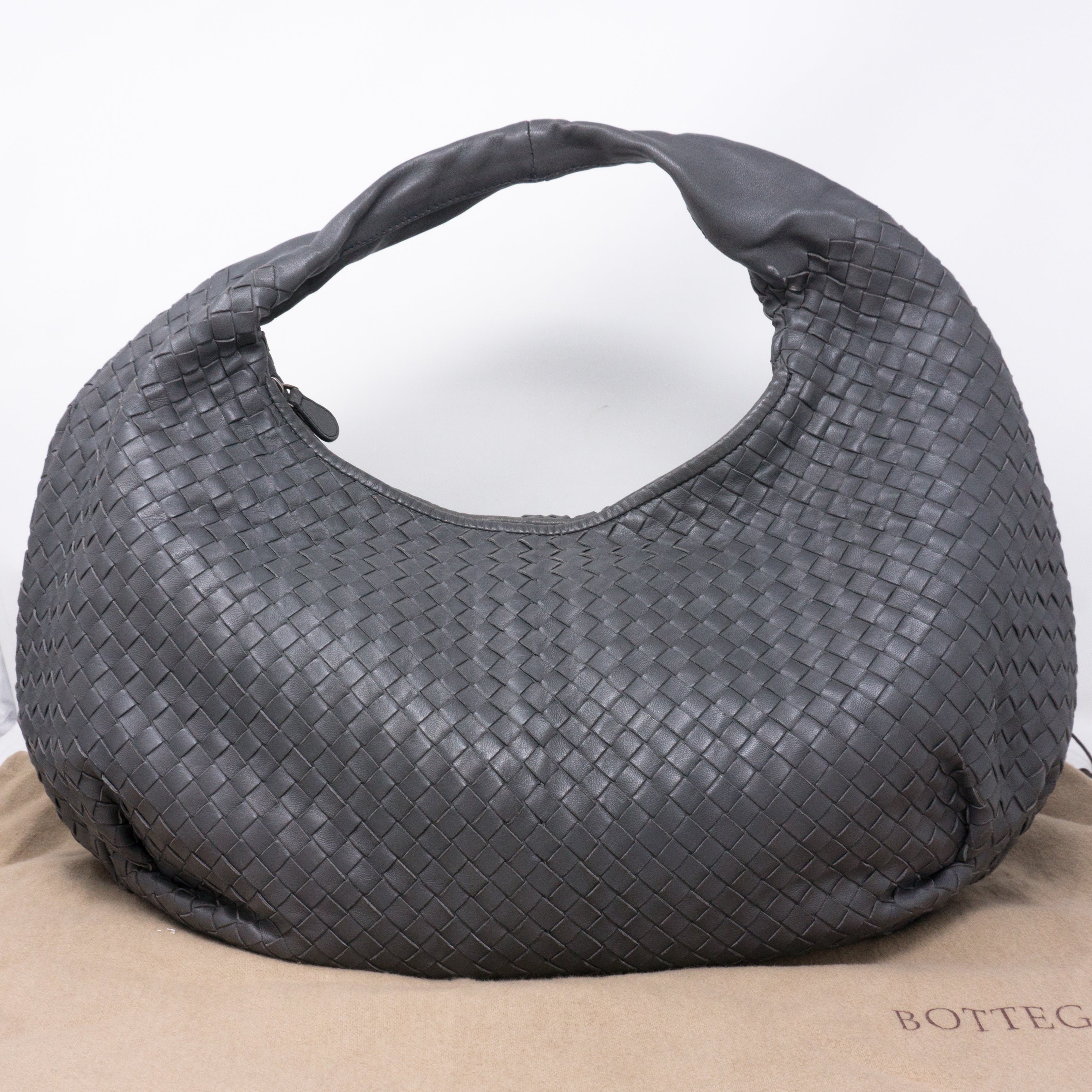Intrecciato Veneta Gray Hobo Bag