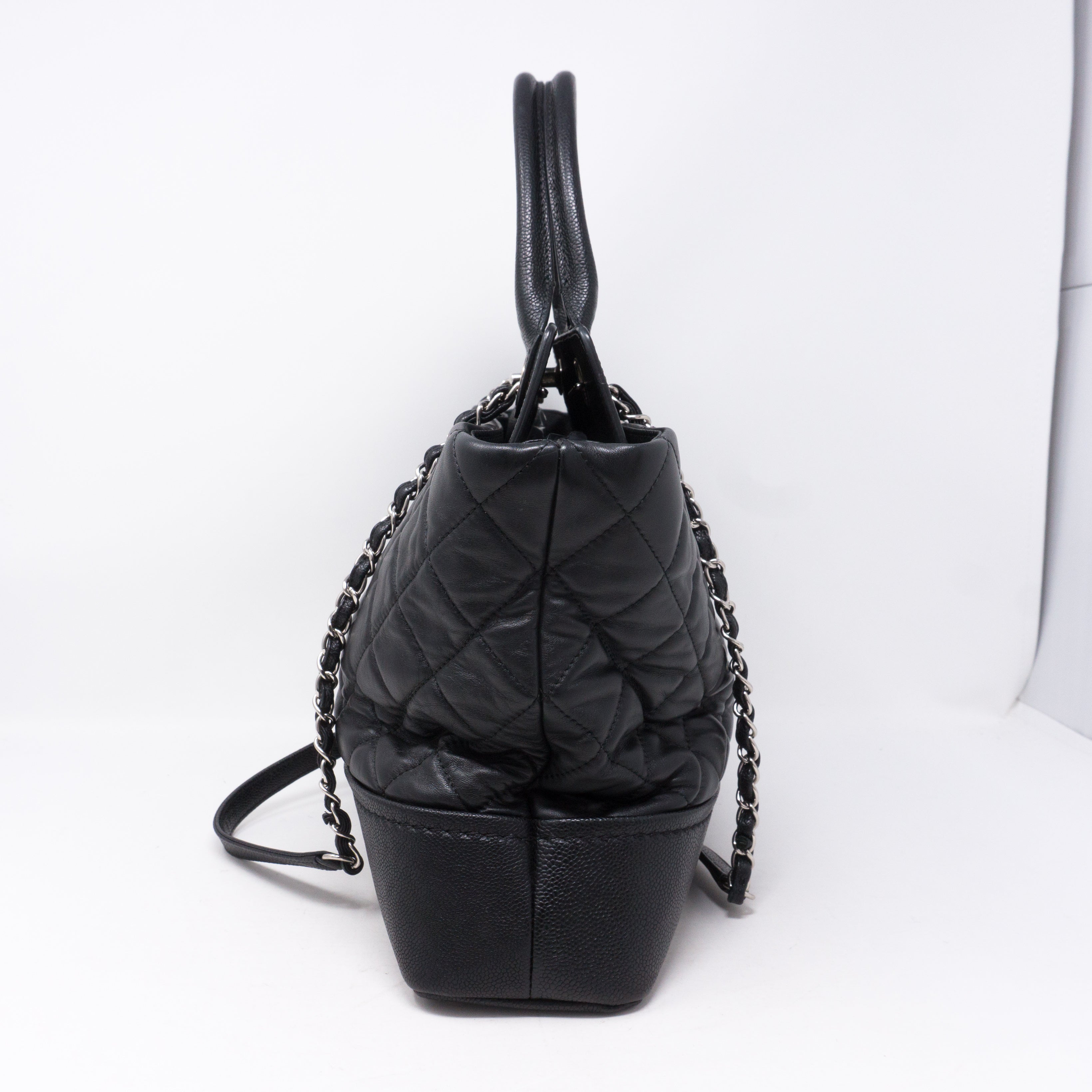 Bi-Coco Shopper Tote Black Quilted Leather