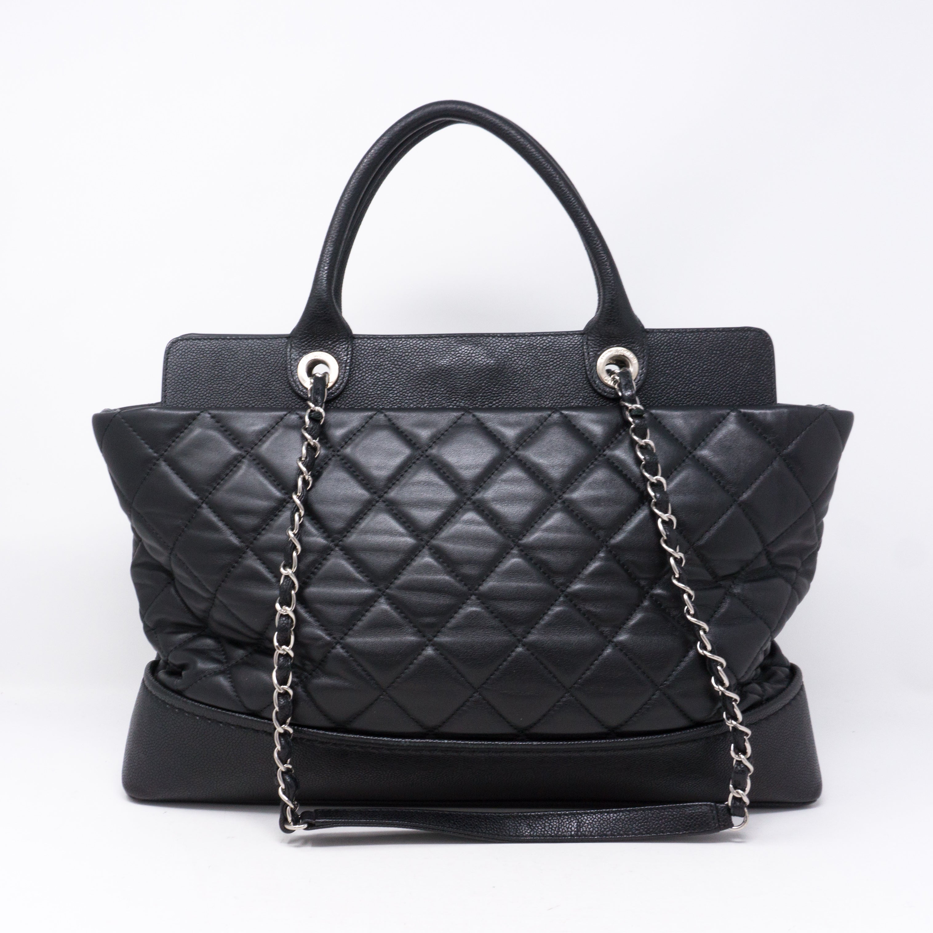 Bi-Coco Shopper Tote Black Quilted Leather