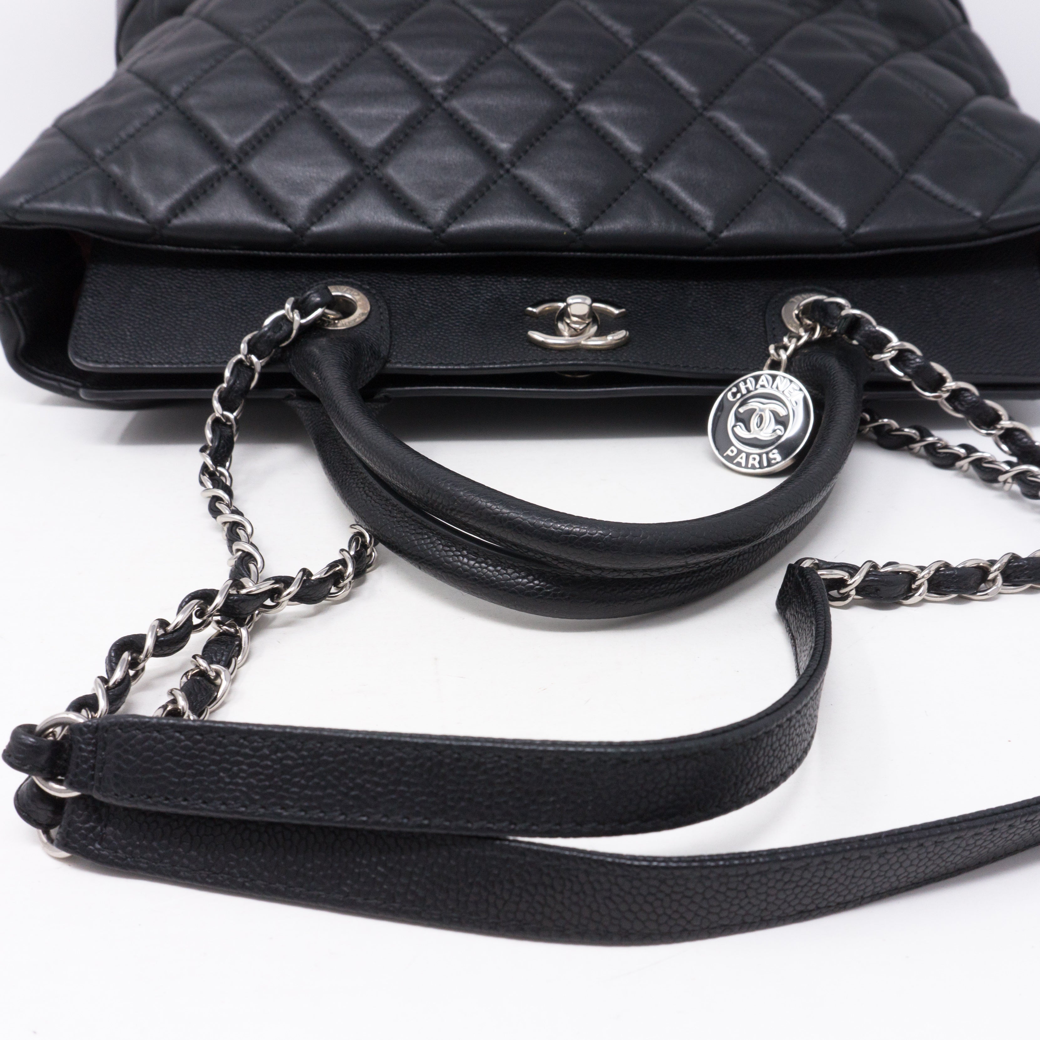 Bi-Coco Shopper Tote Black Quilted Leather