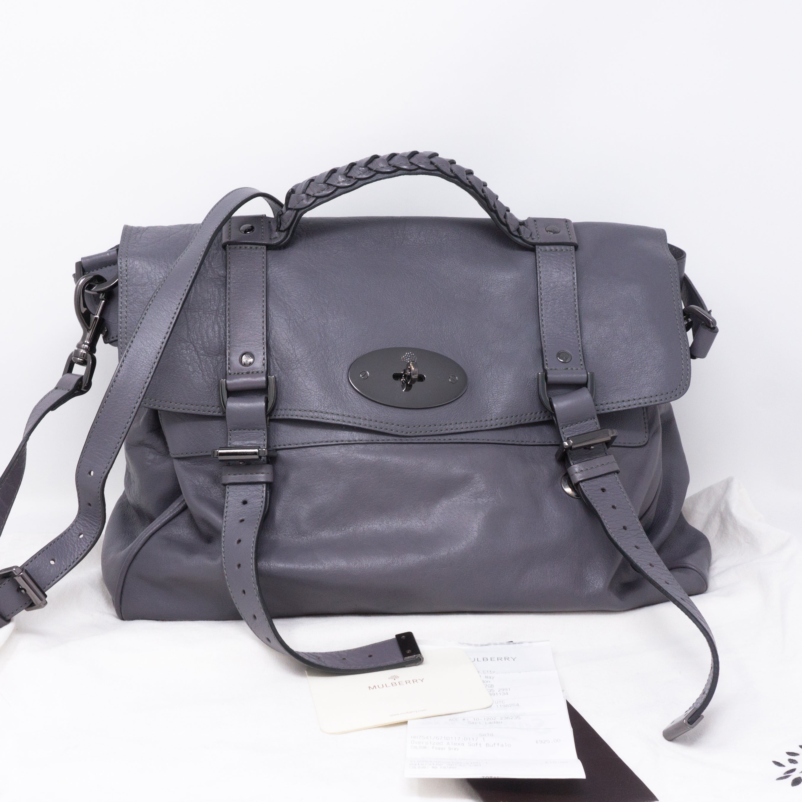 Alexa Oversized Slate Gray Leather