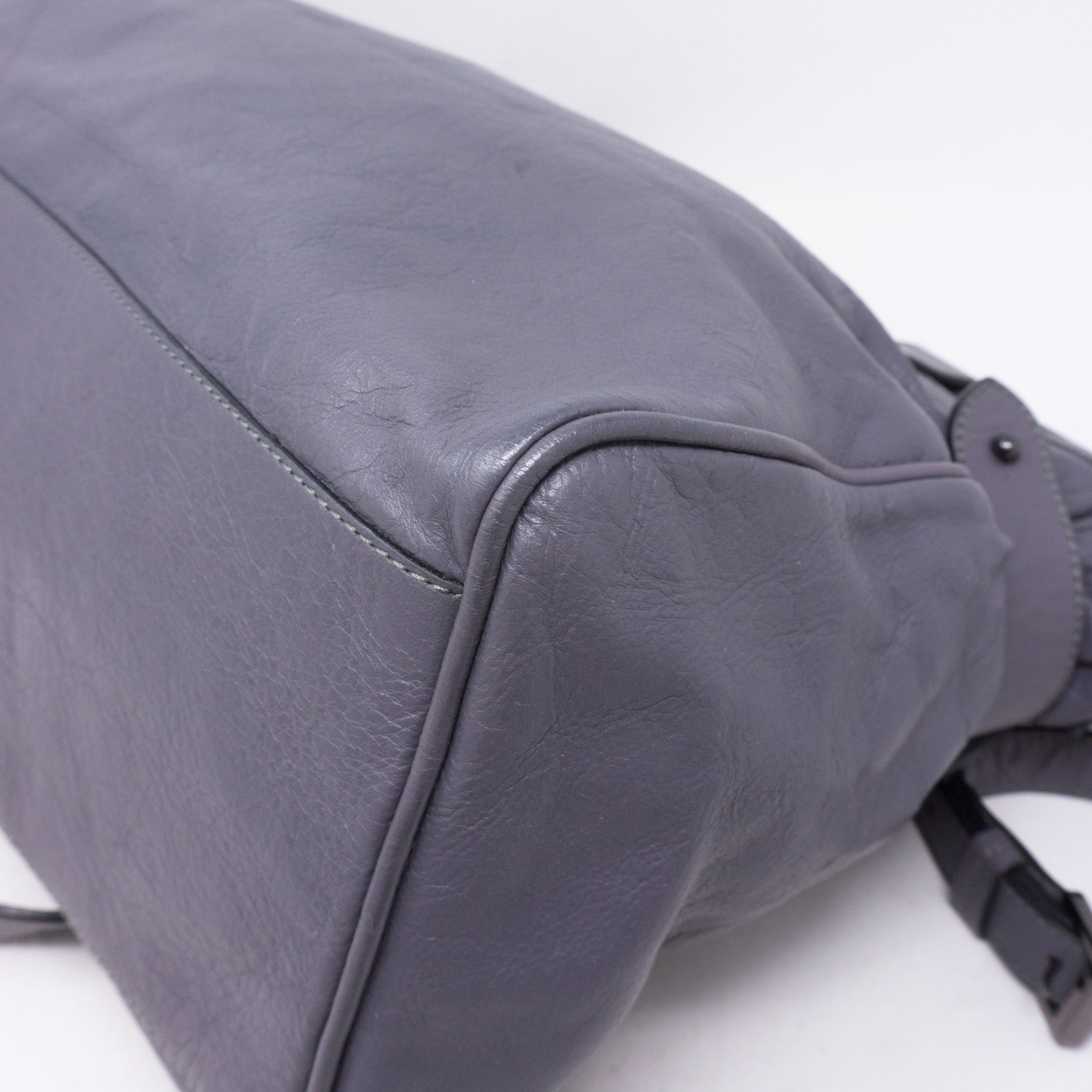 Alexa Oversized Slate Gray Leather