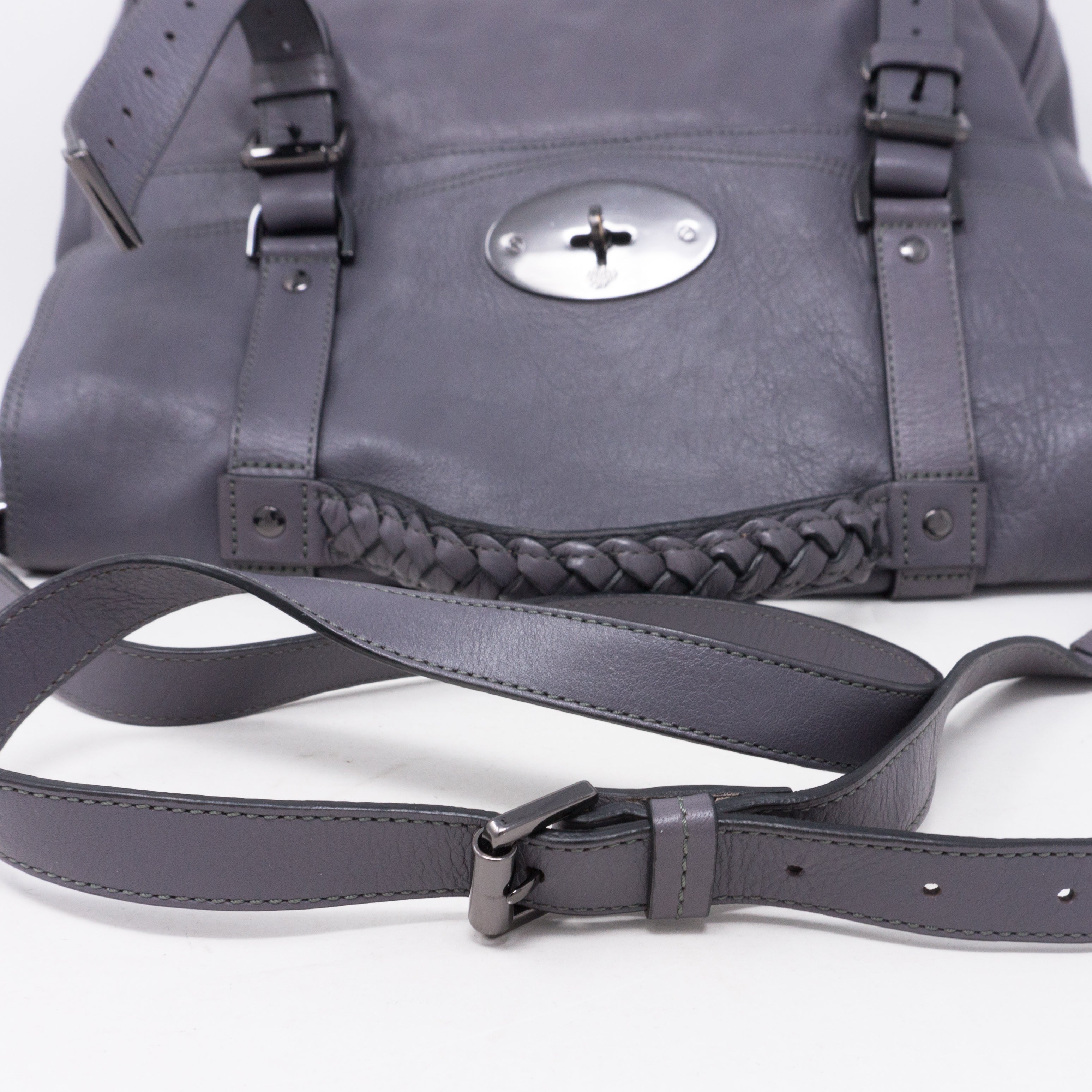Alexa Oversized Slate Gray Leather