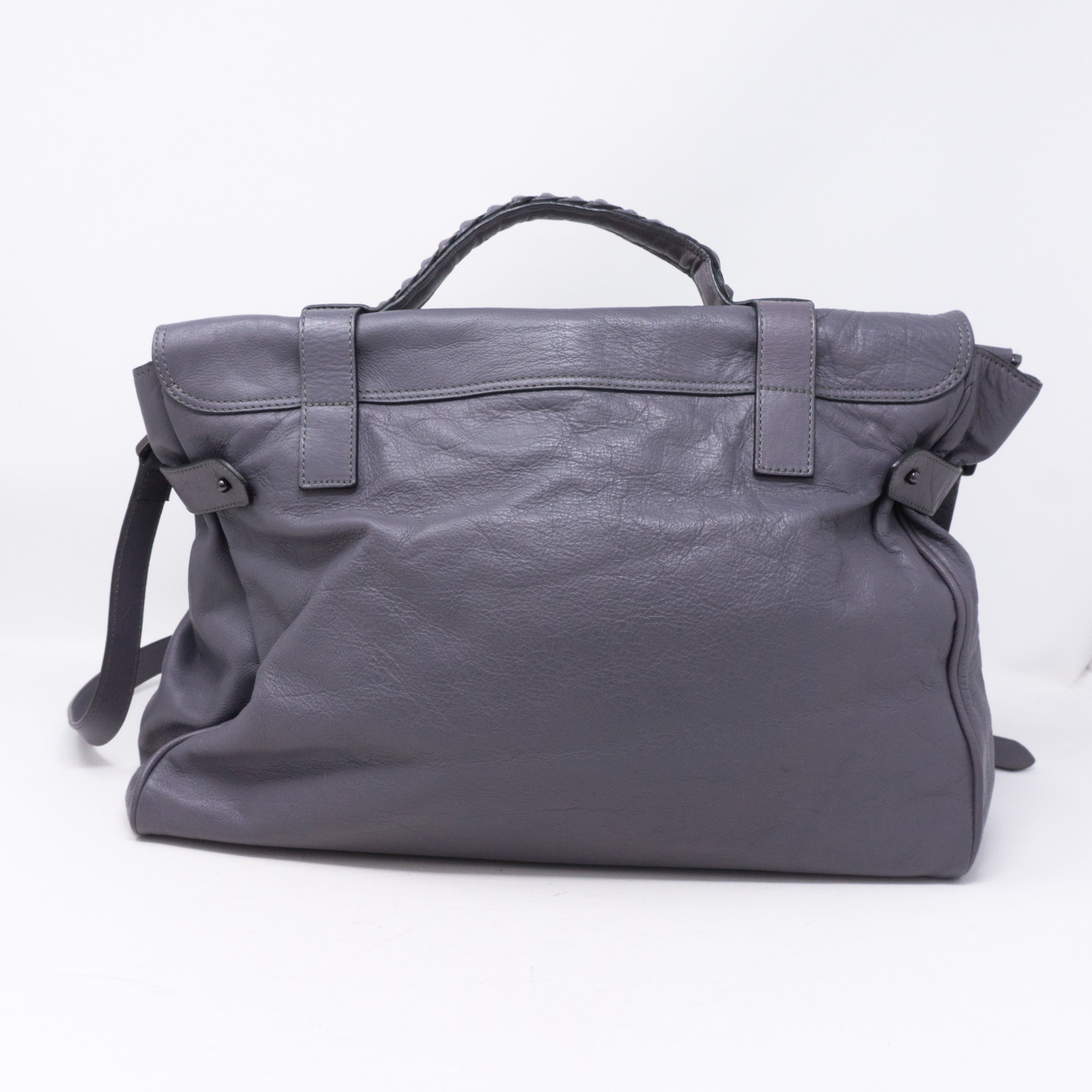 Alexa Oversized Slate Gray Leather