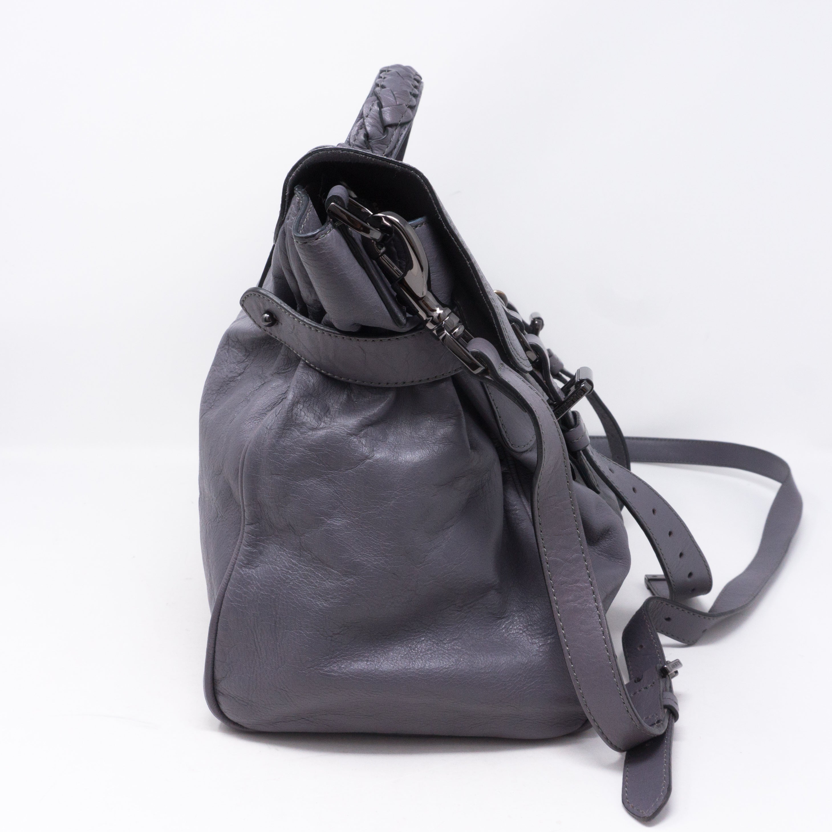 Alexa Oversized Slate Gray Leather
