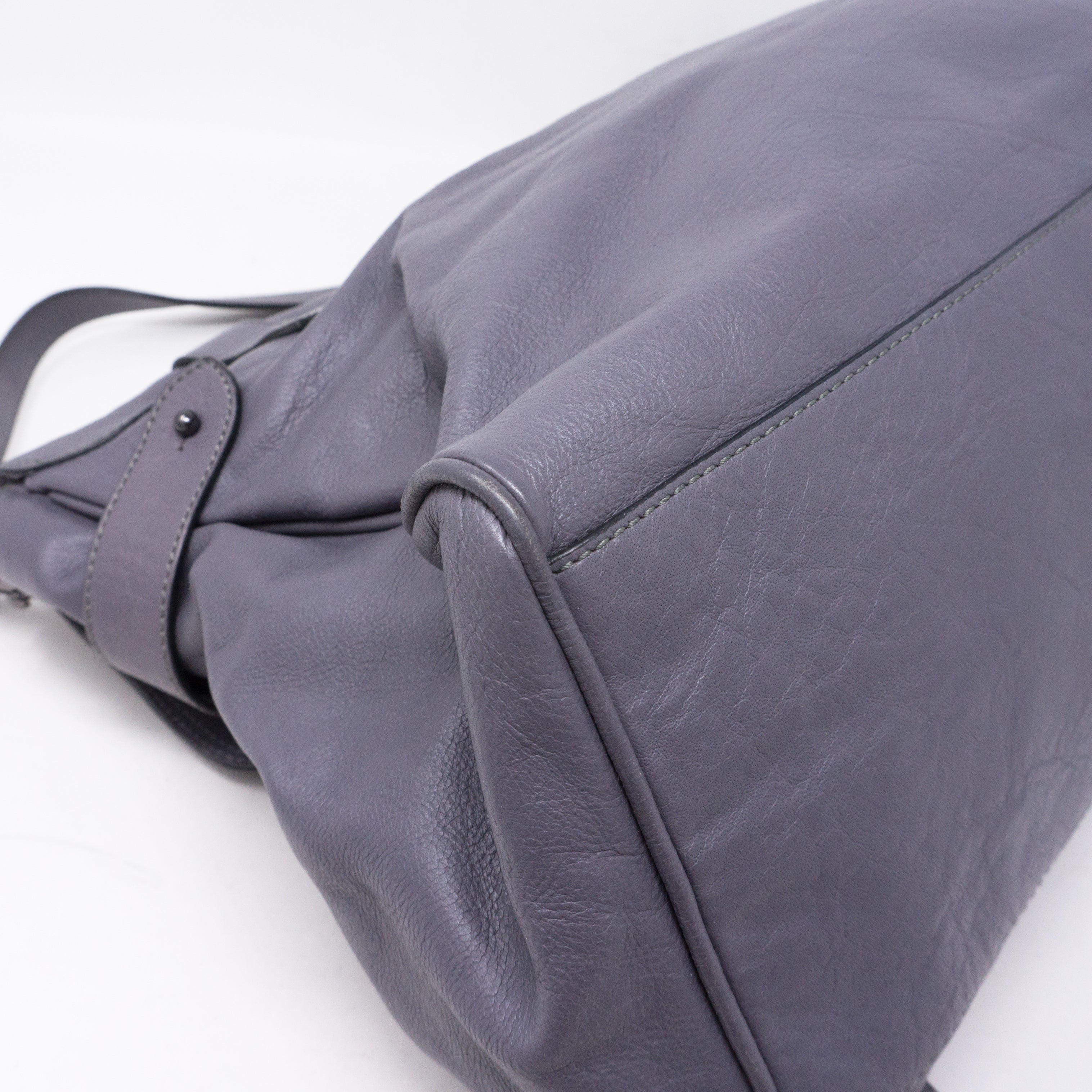 Alexa Oversized Slate Gray Leather