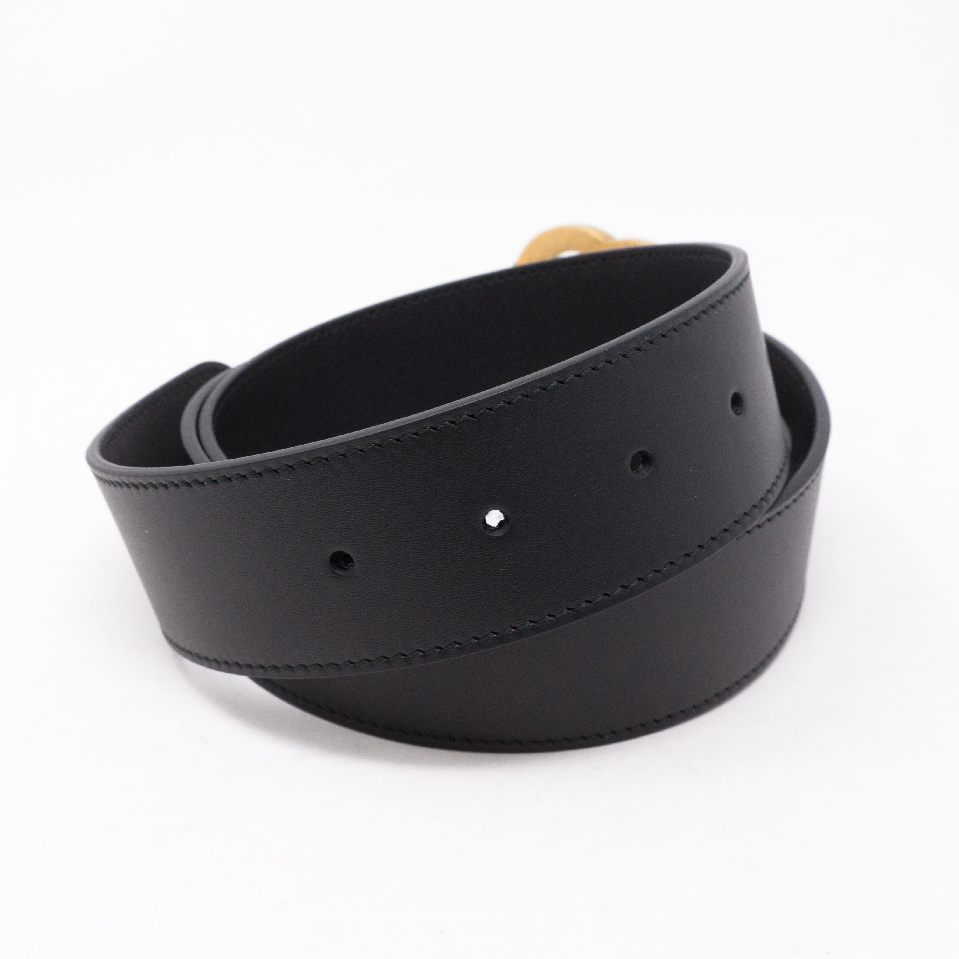 GG Marmont Wide Black Leather Belt 95 cm