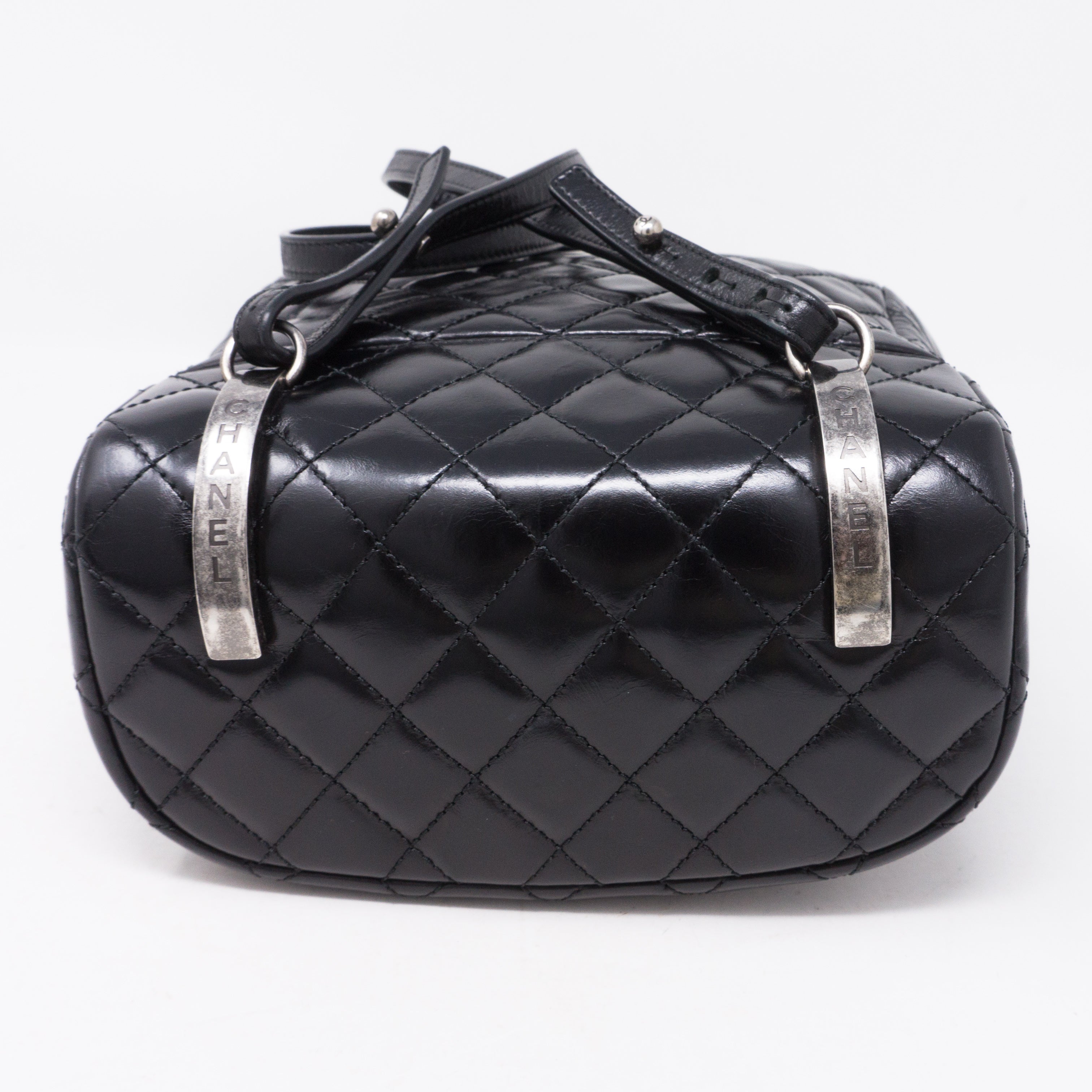 Mountain Backpack Quilted Black Glazed Leather
