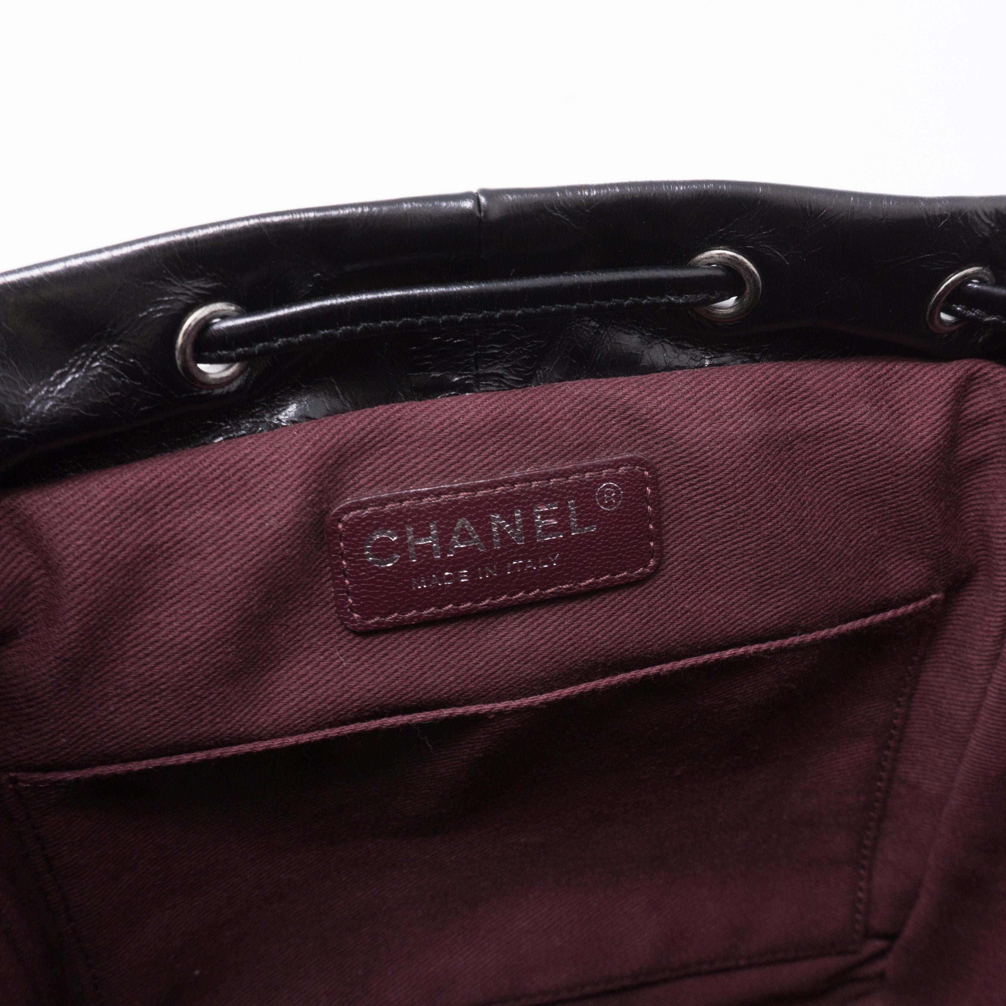Mountain Backpack Quilted Black Glazed Leather