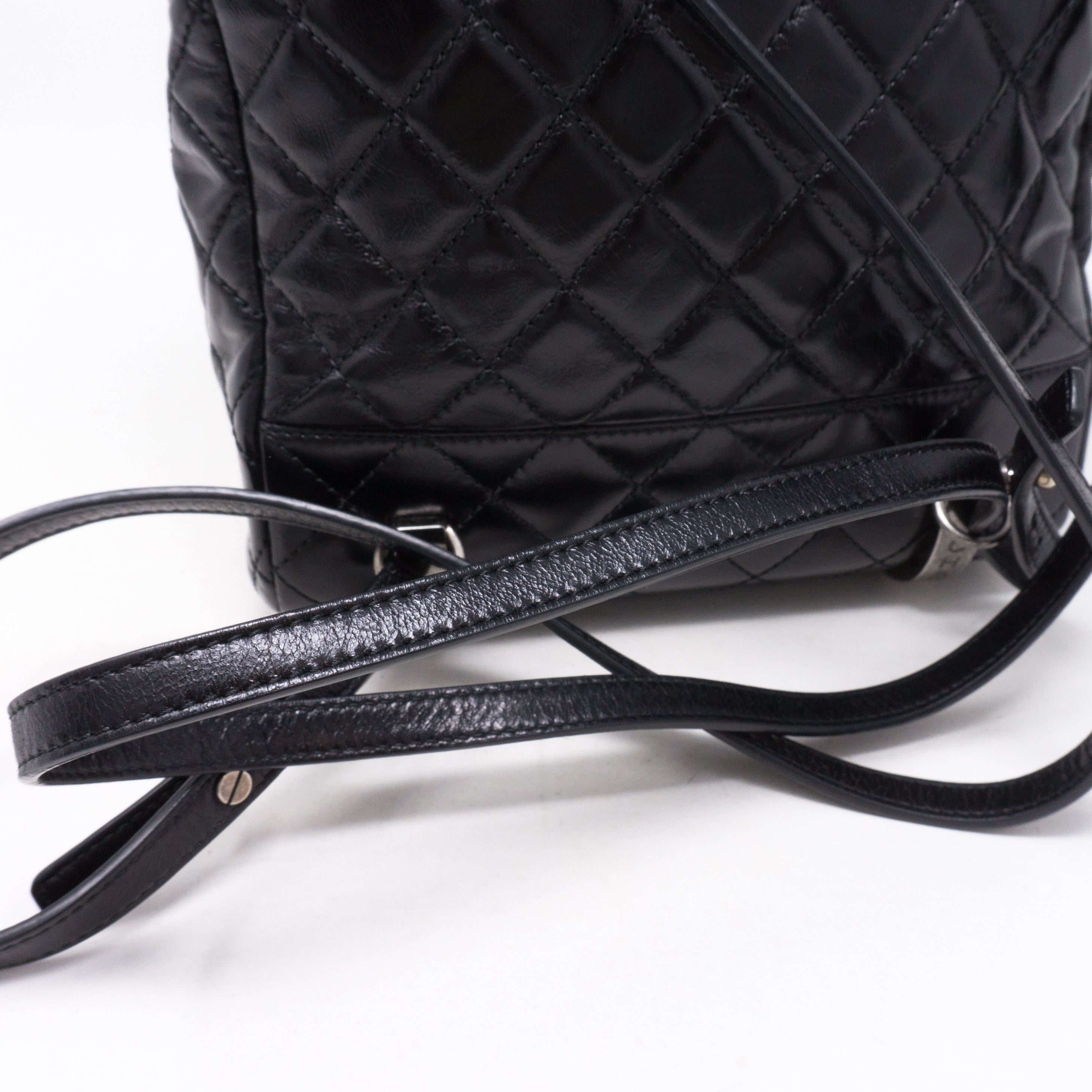 Mountain Backpack Quilted Black Glazed Leather