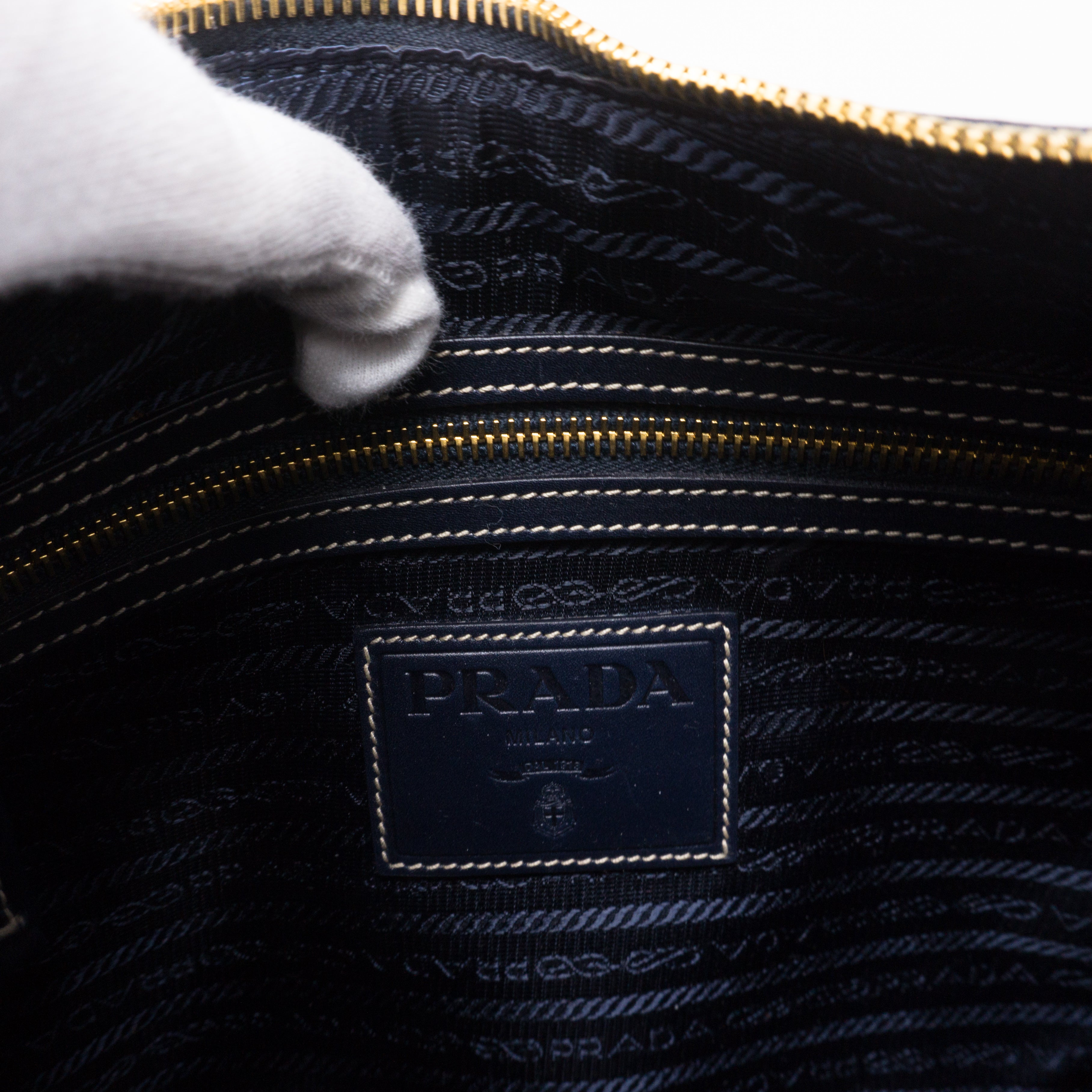 Blue Jacquard Hobo Bag