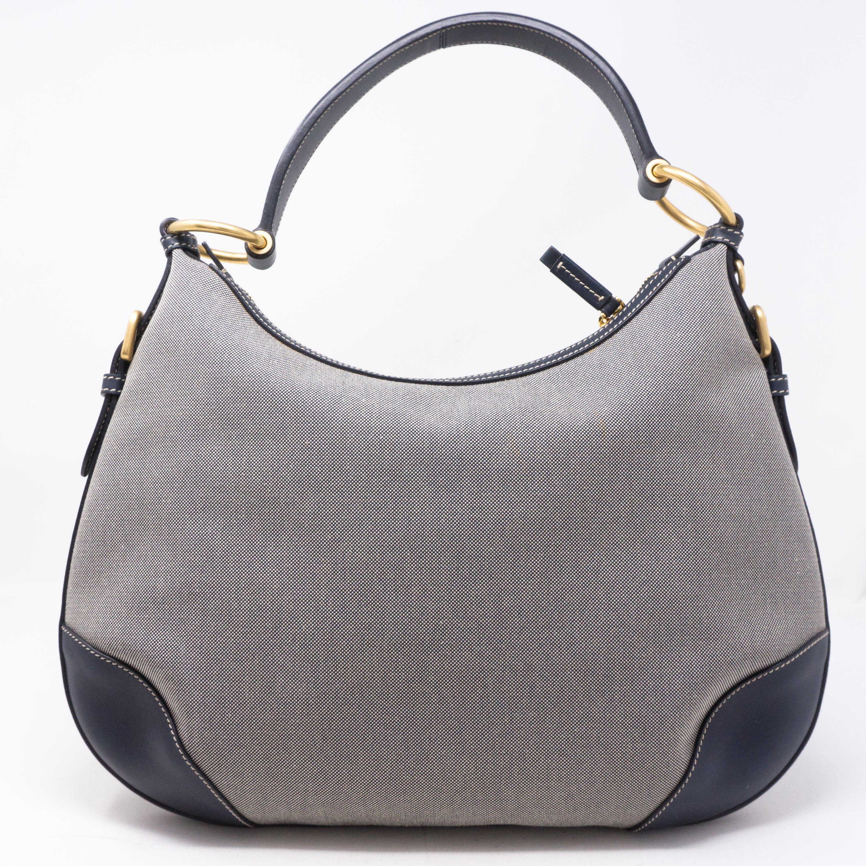Blue Jacquard Hobo Bag