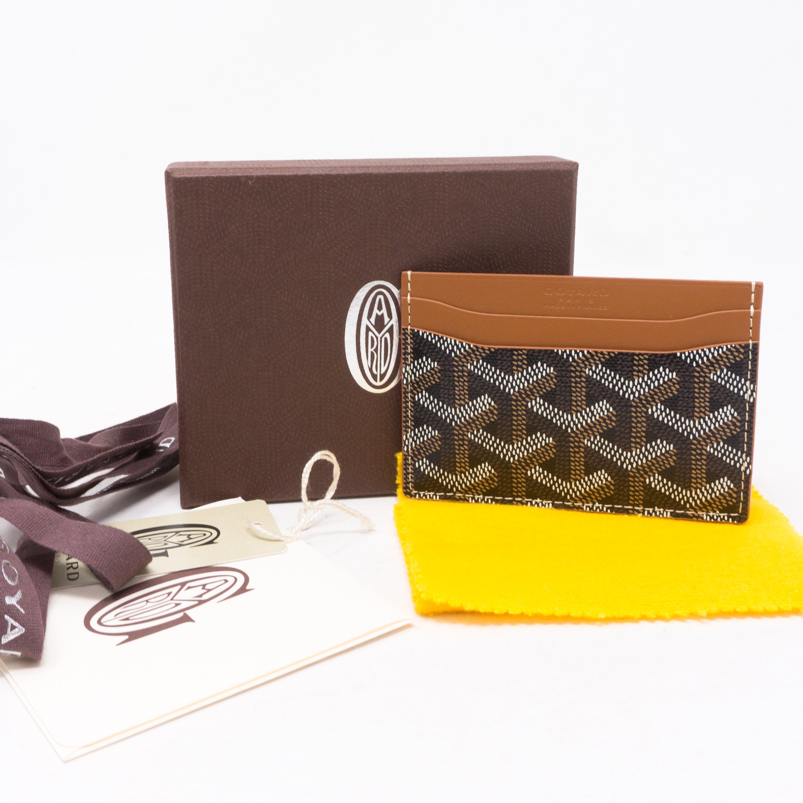 Saint Sulpice Card Holder Goyardine Black Tan