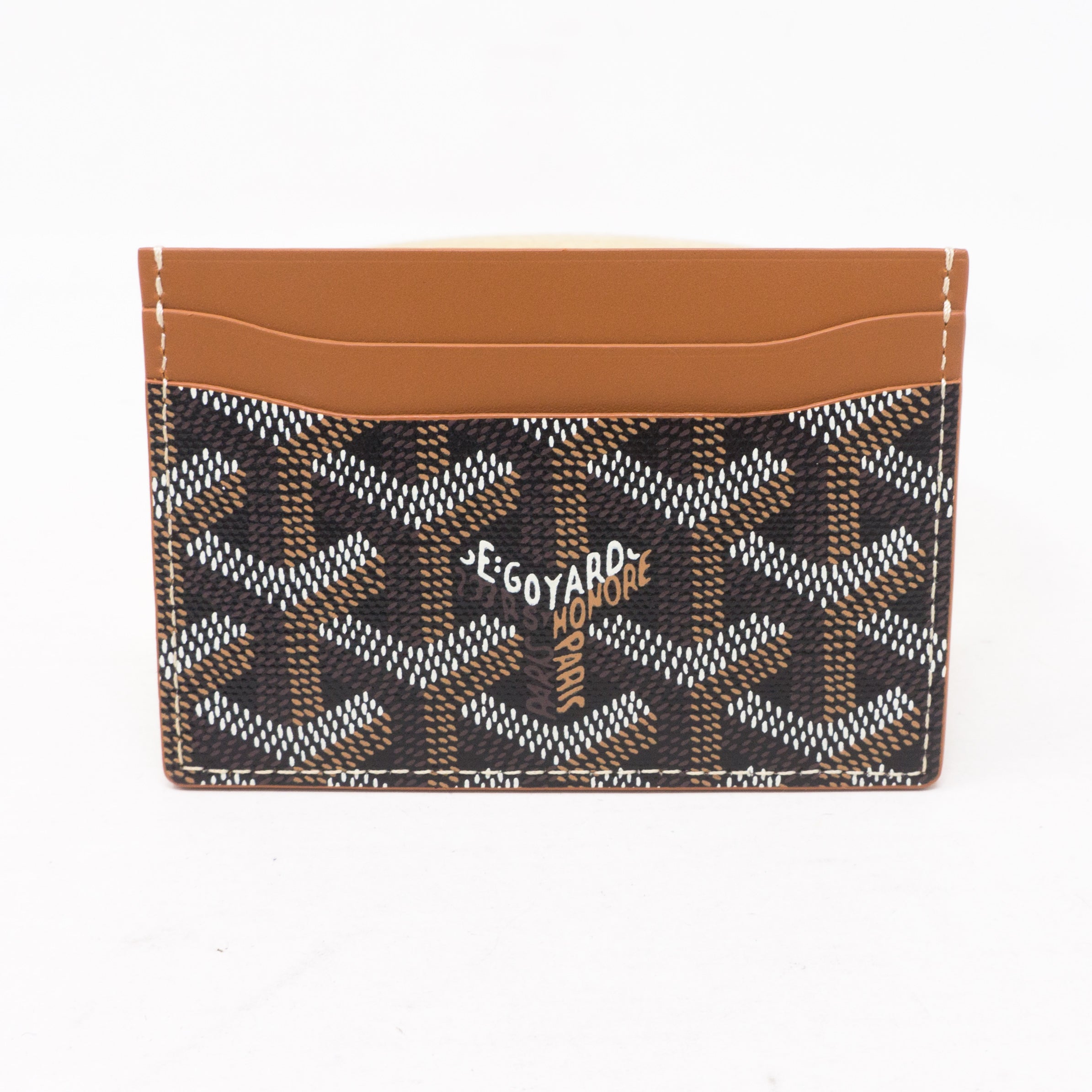 Saint Sulpice Card Holder Goyardine Black Tan