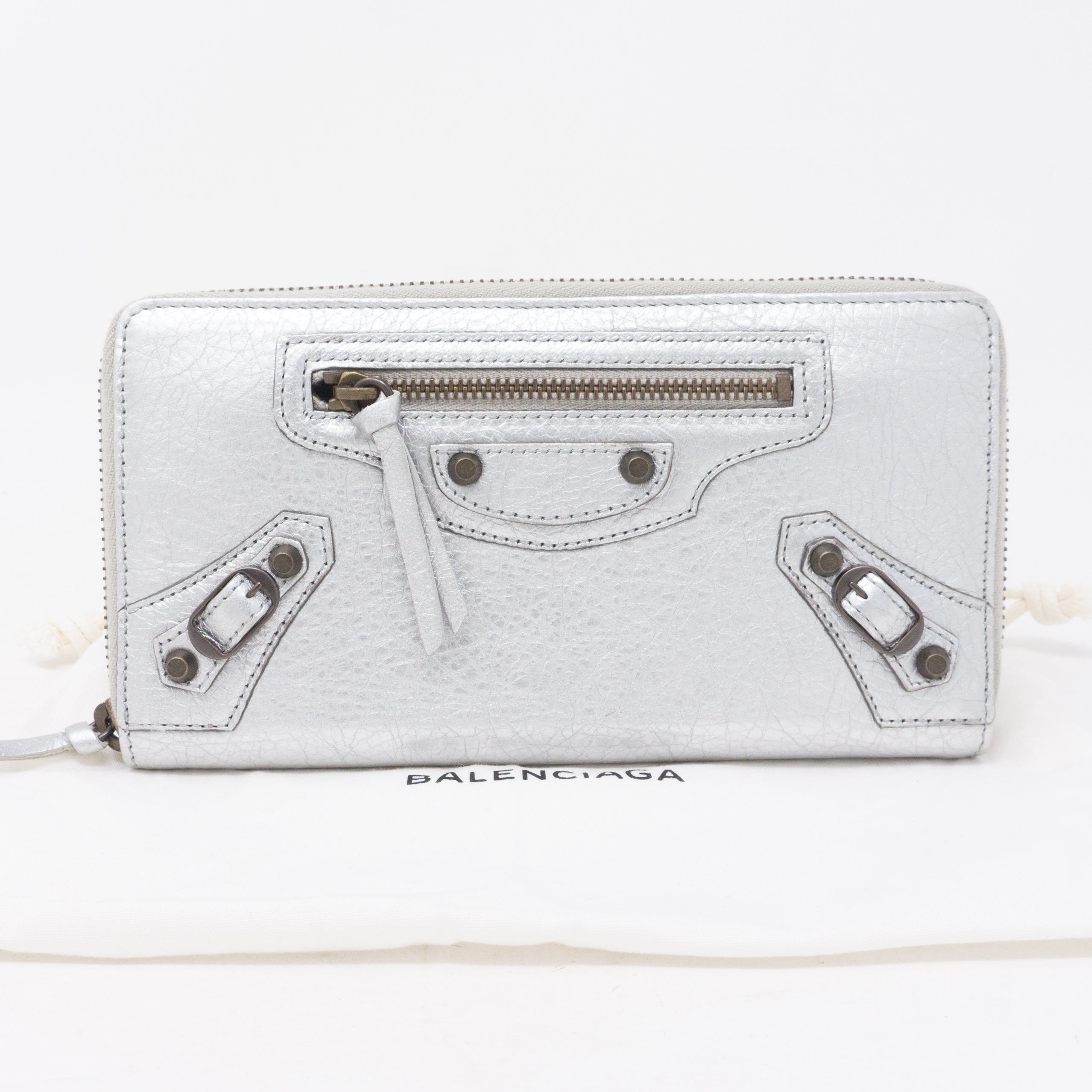 Classic Continental Zip Around Wallet Aluminum
