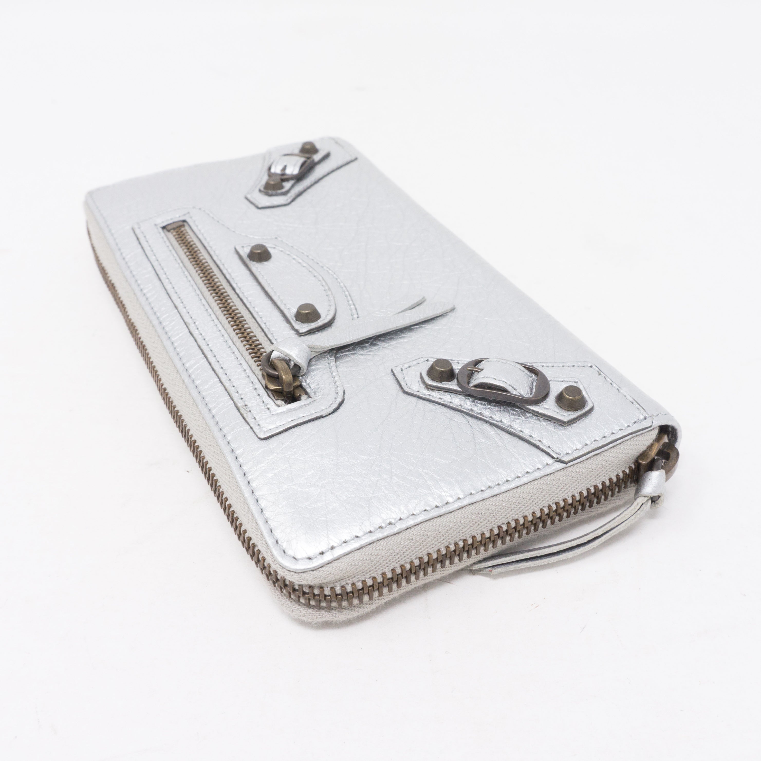 Classic Continental Zip Around Wallet Aluminum