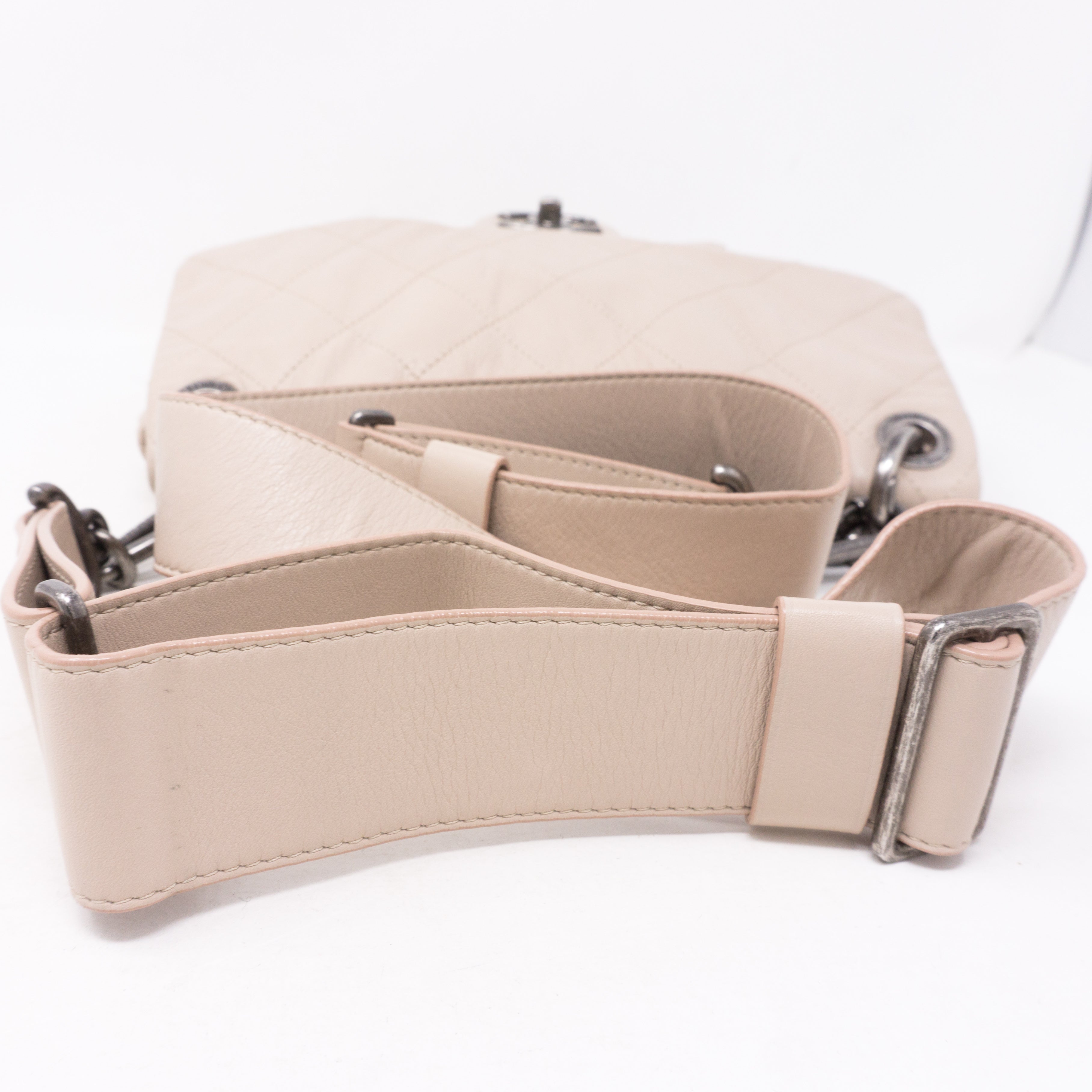 Coco Pleats Small Beige Crossbody Bag