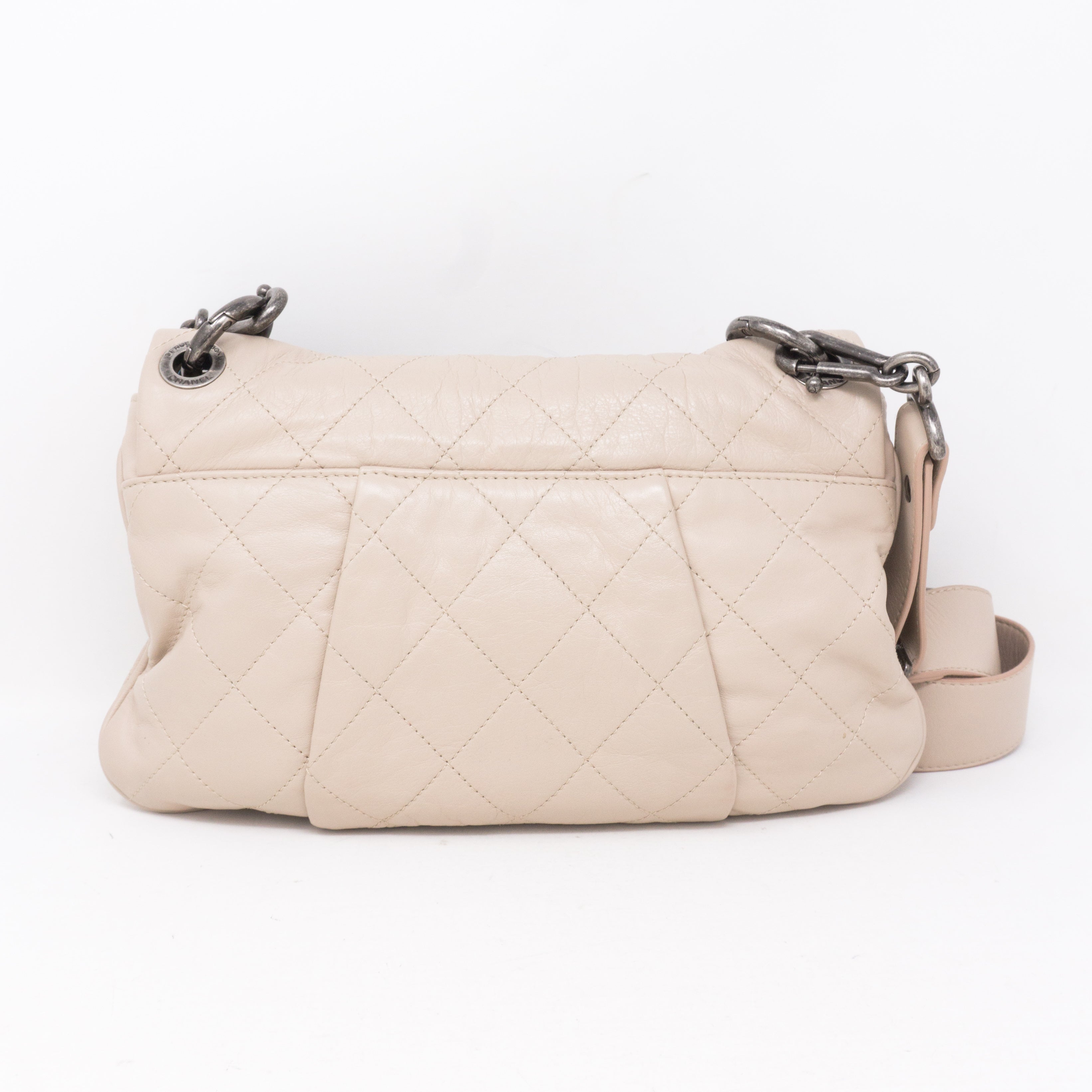 Coco Pleats Small Beige Crossbody Bag