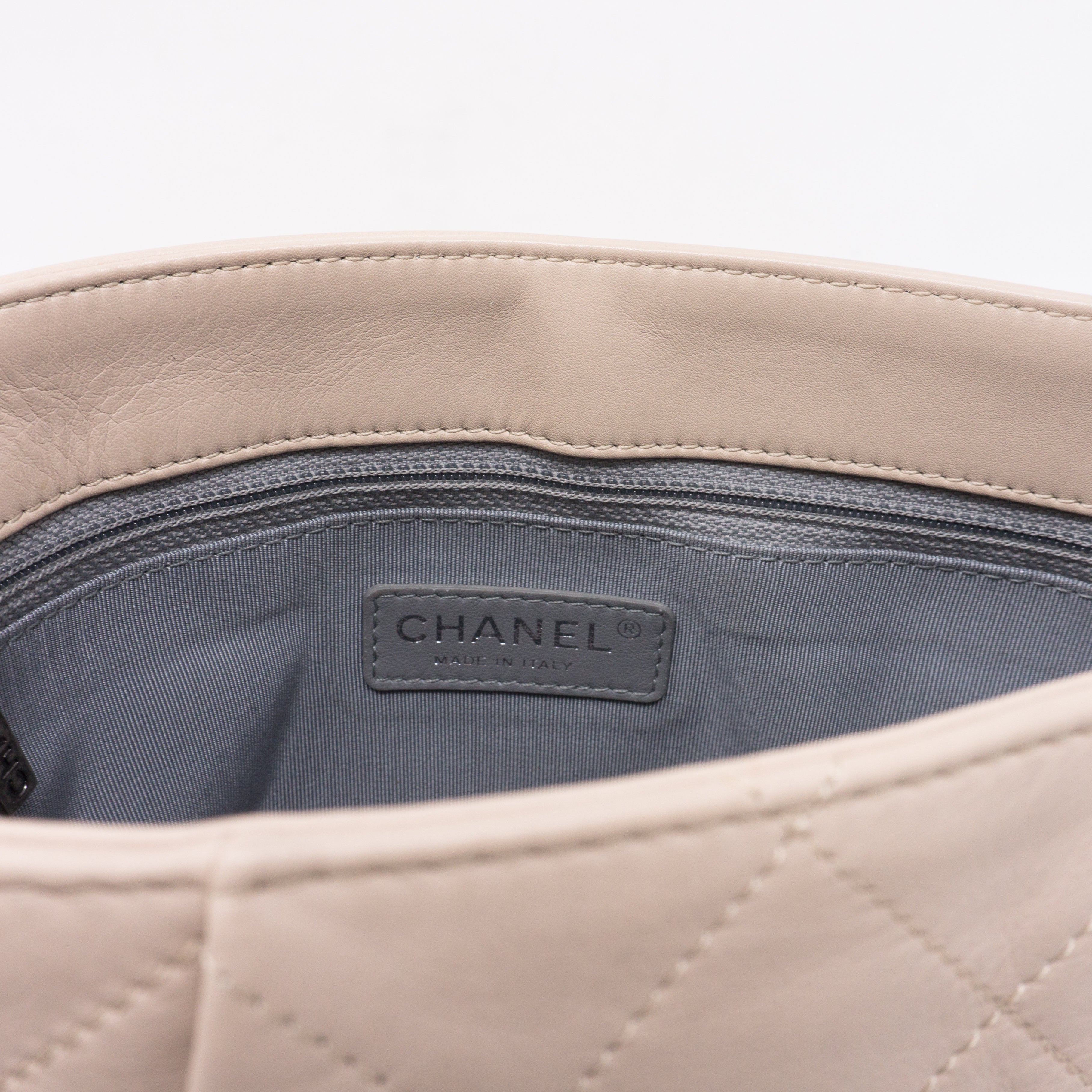 Coco Pleats Small Beige Crossbody Bag