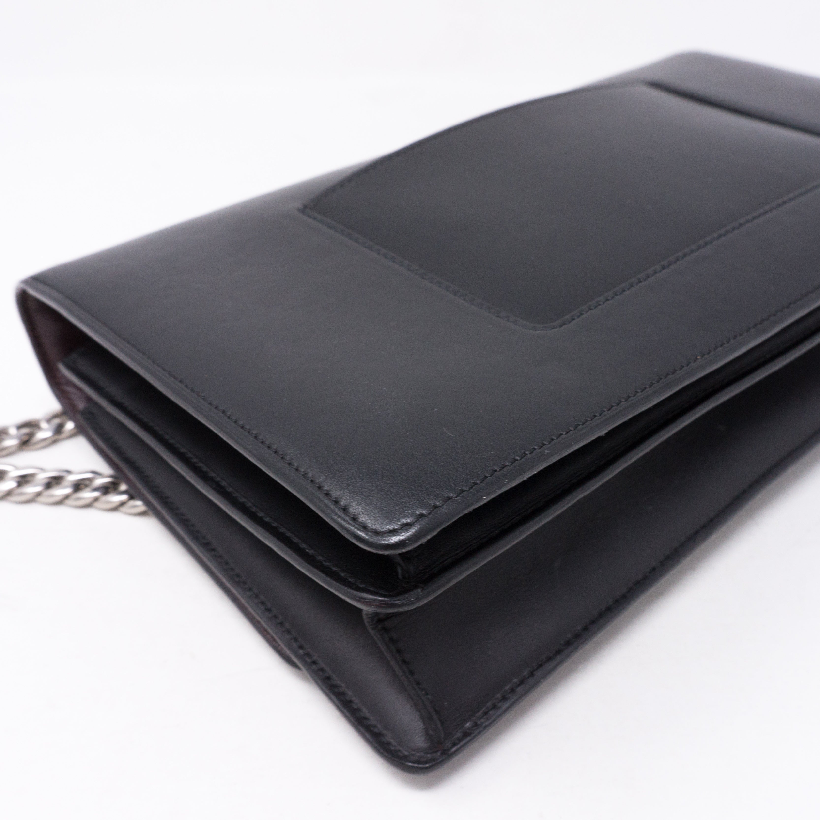 Medium Case Shoulder Bag Black Leather