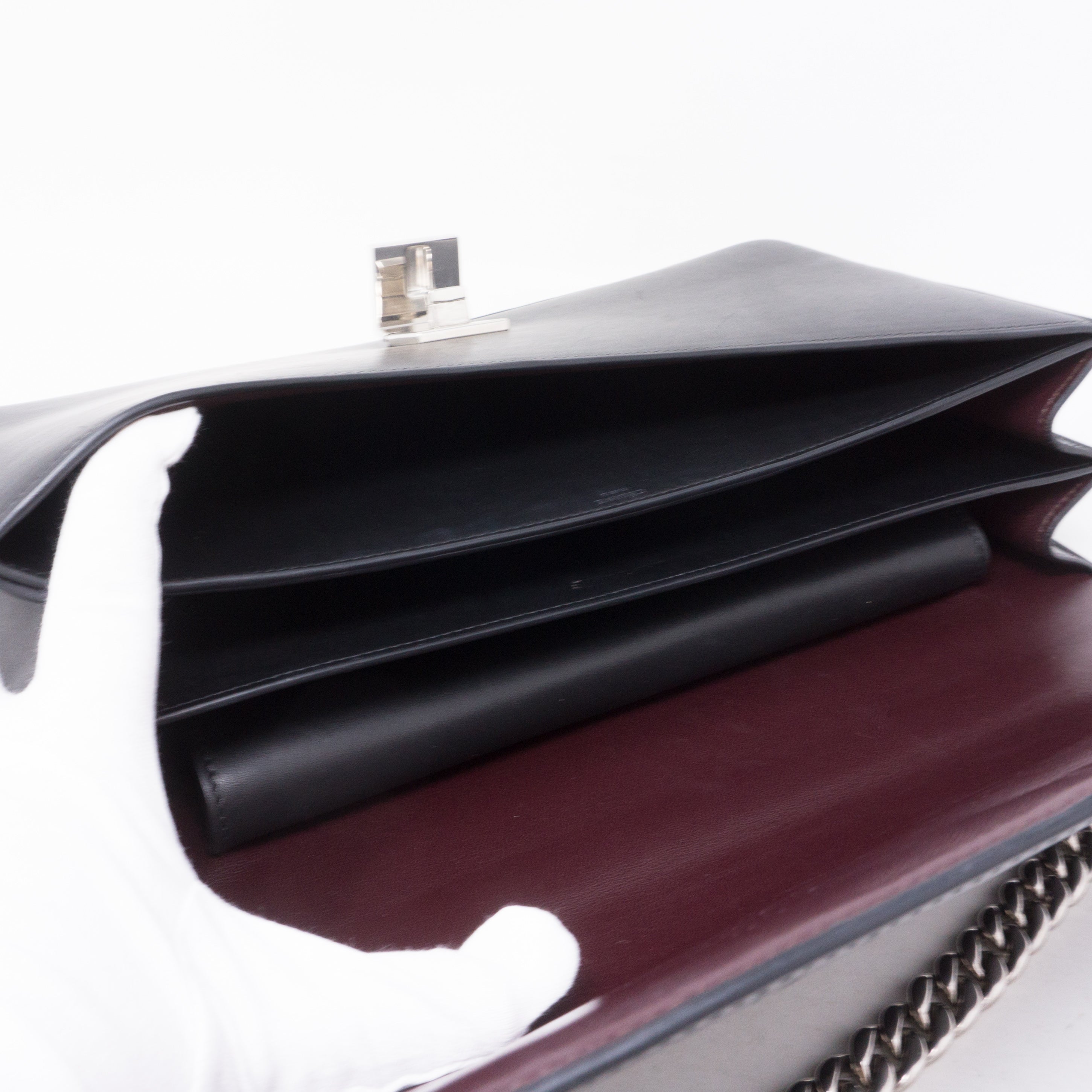 Medium Case Shoulder Bag Black Leather