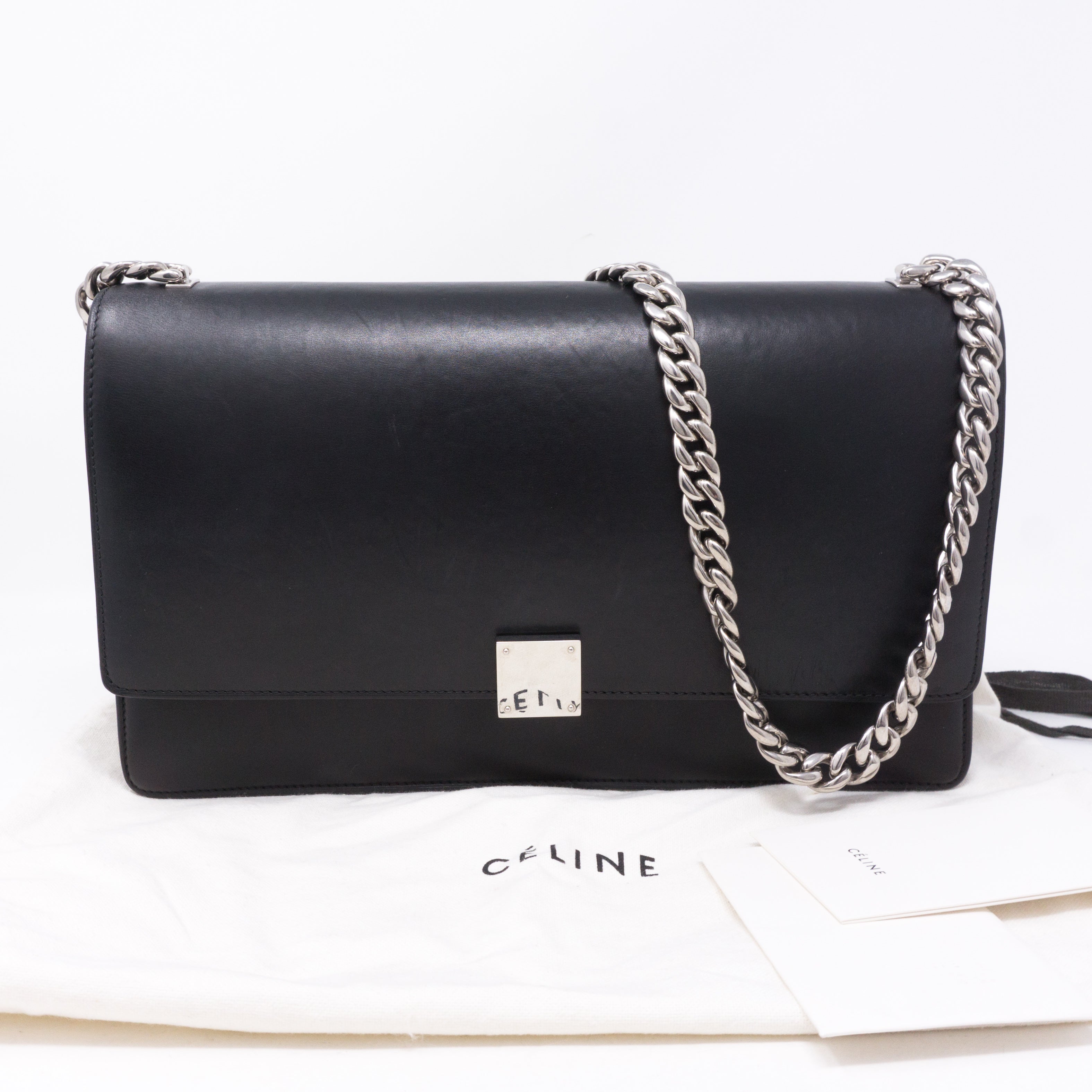 Medium Case Shoulder Bag Black Leather